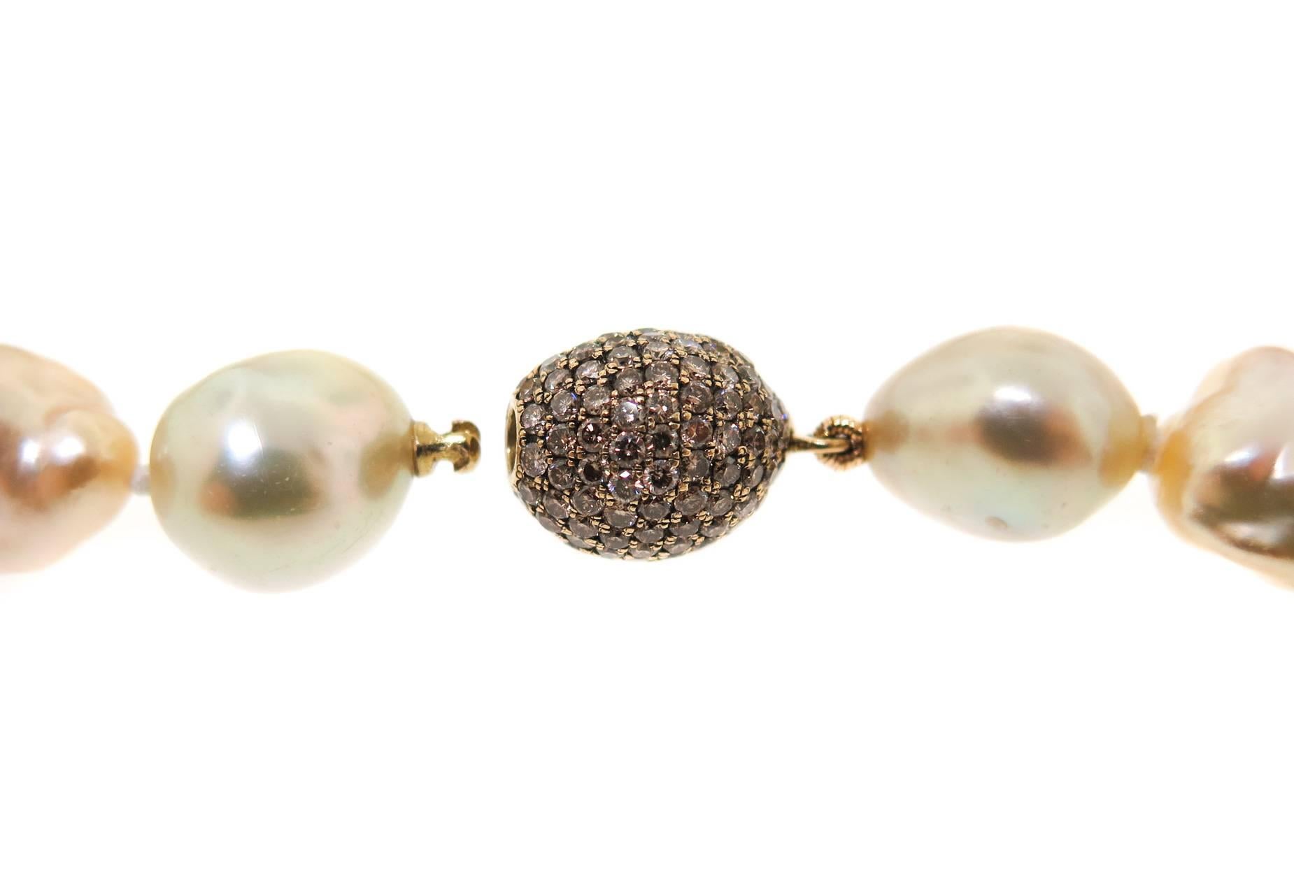 Golden Baroque South Sea Pearl Necklace 1