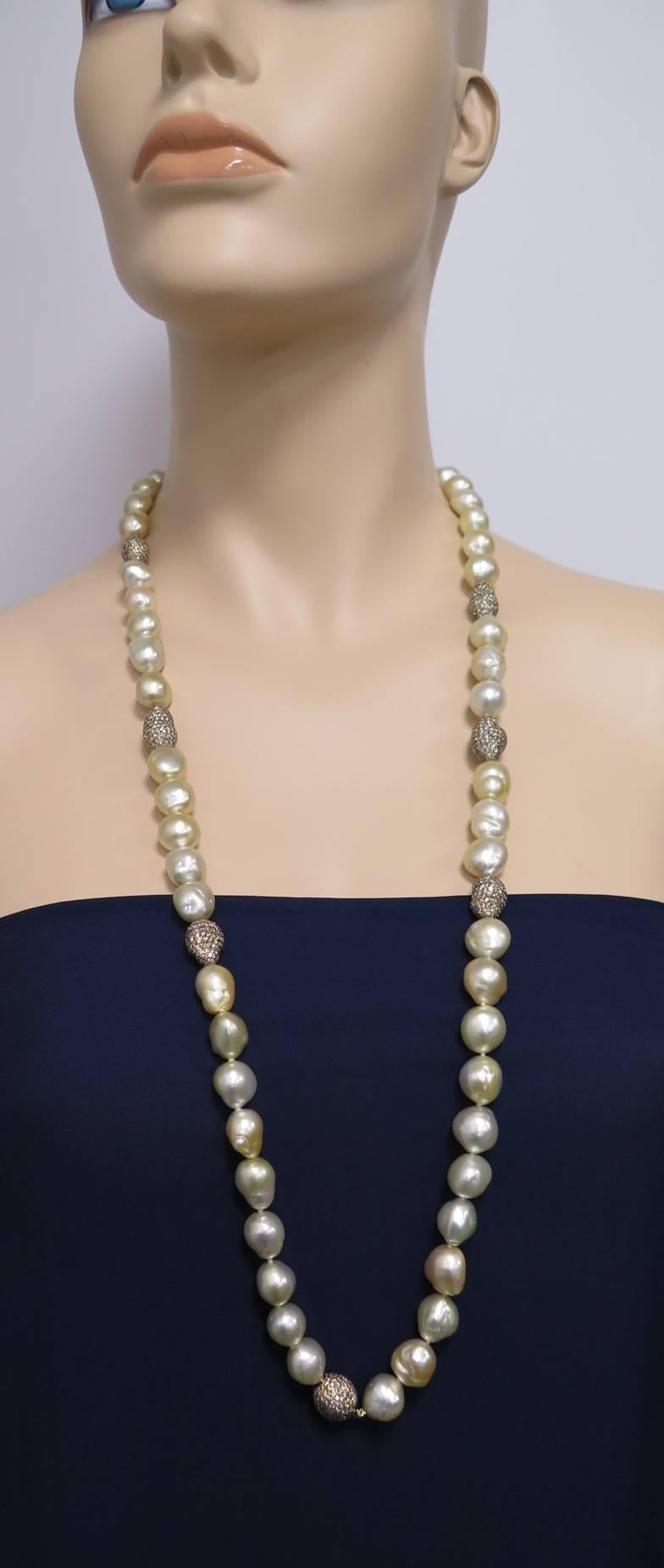 Golden Baroque South Sea Pearl Necklace 4