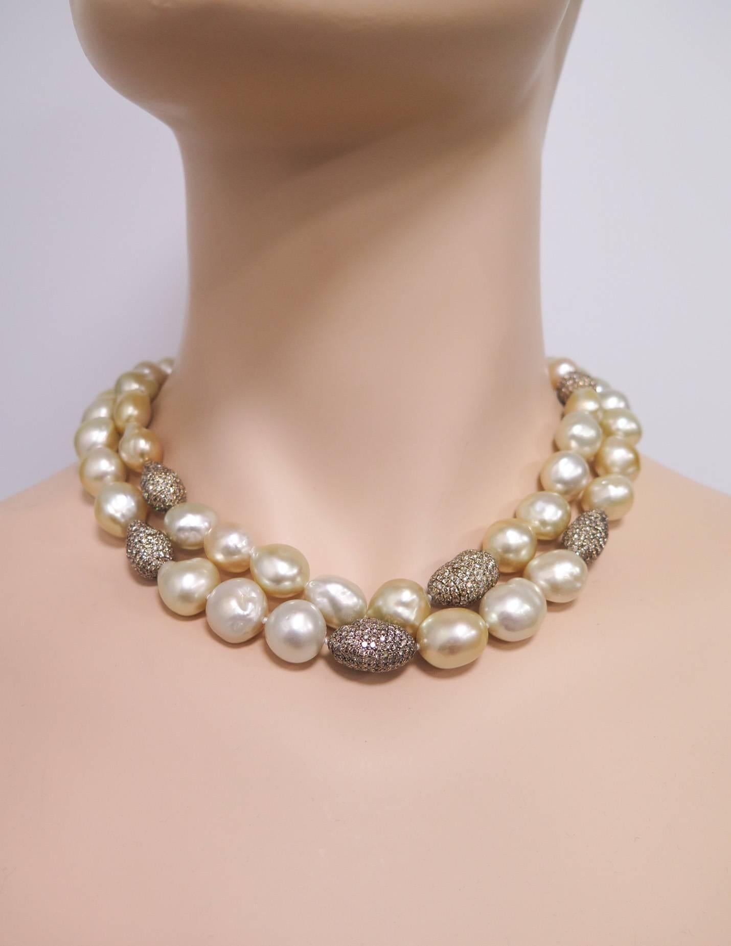Golden Baroque South Sea Pearl Necklace 2