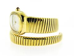 Bulgari ladies yellow gold Diamond Serpenti Quartz Wristwatch