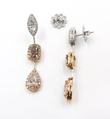 Natural Multi-Colored Diamond Drop Earrings