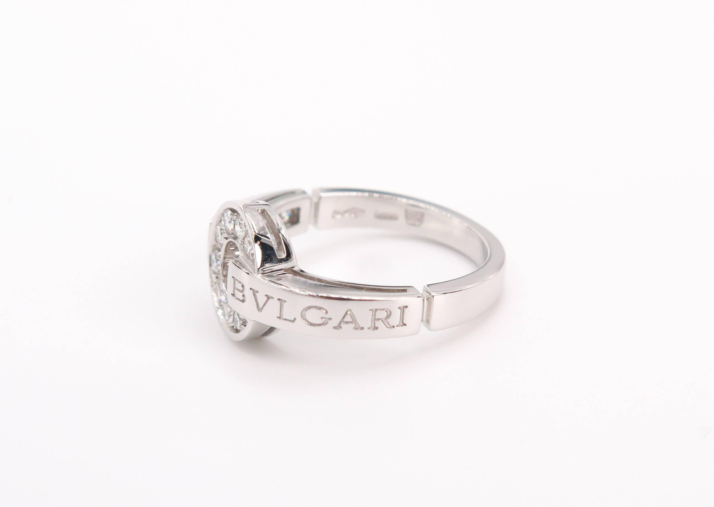 Bulgari has been synonymous with Italian designed jewelry, with inspirations drawn from the classical Roman world.
Bulgari's bold design is reflected in this contemporary signature ring inspired by the inscriptions on ancient coins, gleaming with