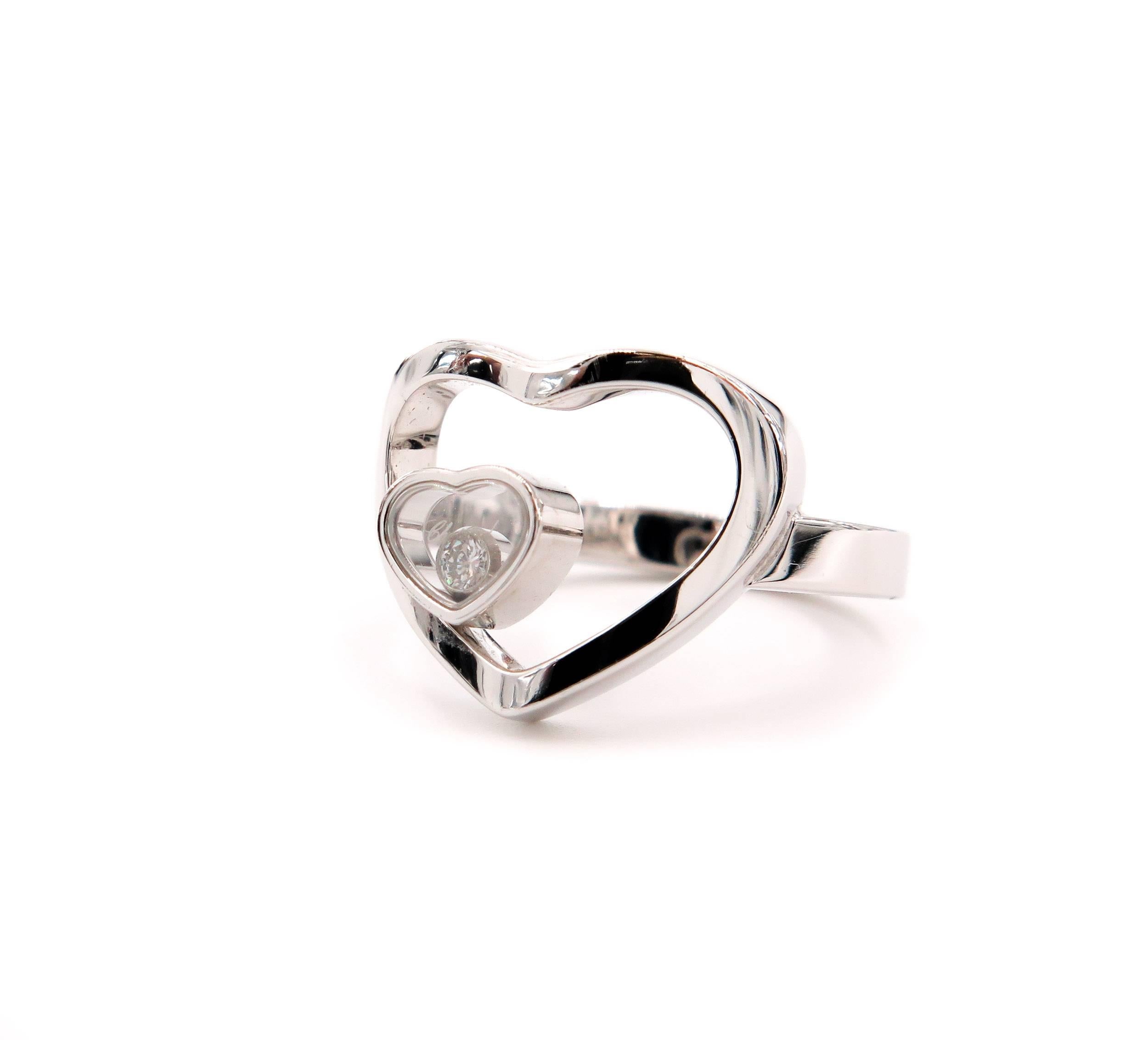 Modern Chopard Happy Hearts white Gold Ring 