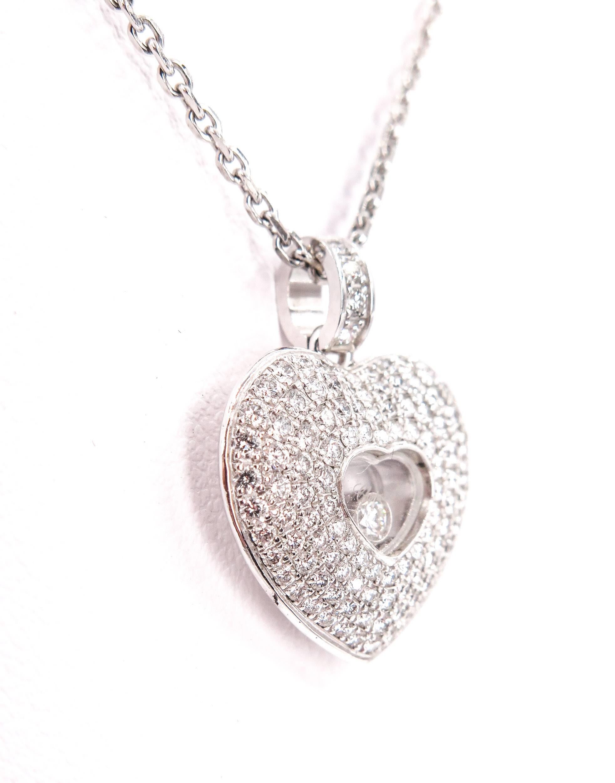  Chopard  Pendentif en forme de cœur pavé de diamants Neuf - En vente à Greenwich, CT