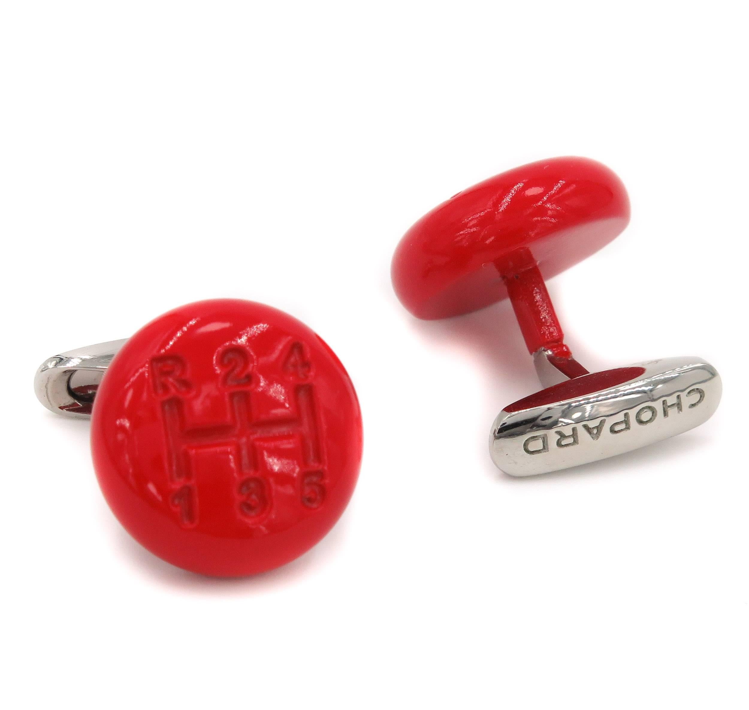 Chopard Red Shift Knob Cufflinks In New Condition In Greenwich, CT