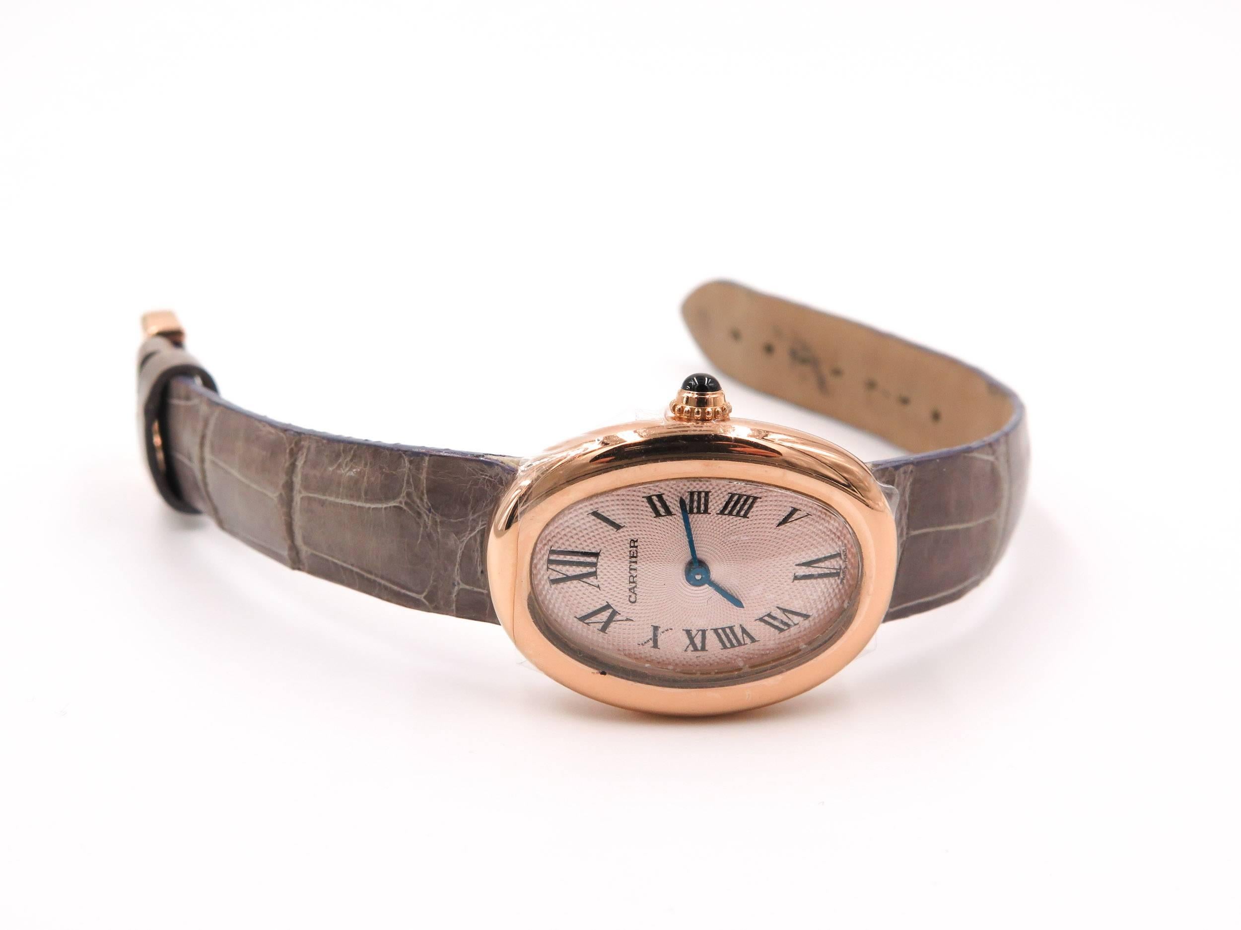 Cartier Ladies Rose Gold Mini Baignoire Quartz Wristwatch   In Excellent Condition In Greenwich, CT