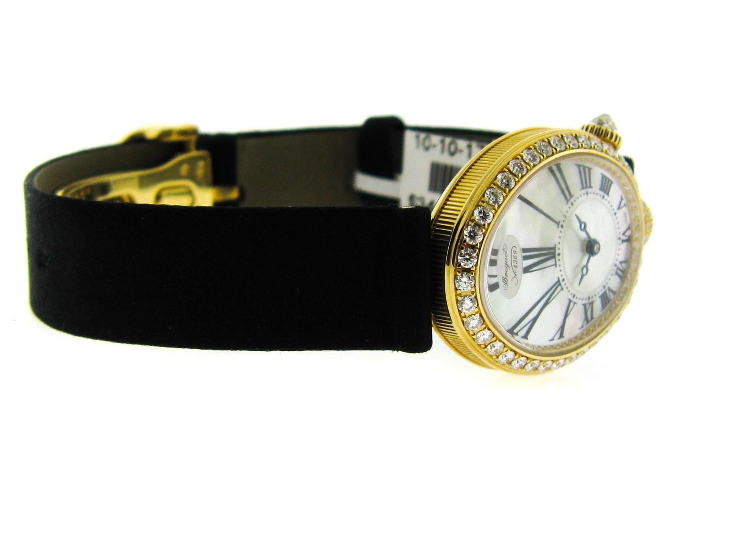 Women's Breguet Ladies Yellow Gold Diamond Reine de Naples Self Winding Wristwatch