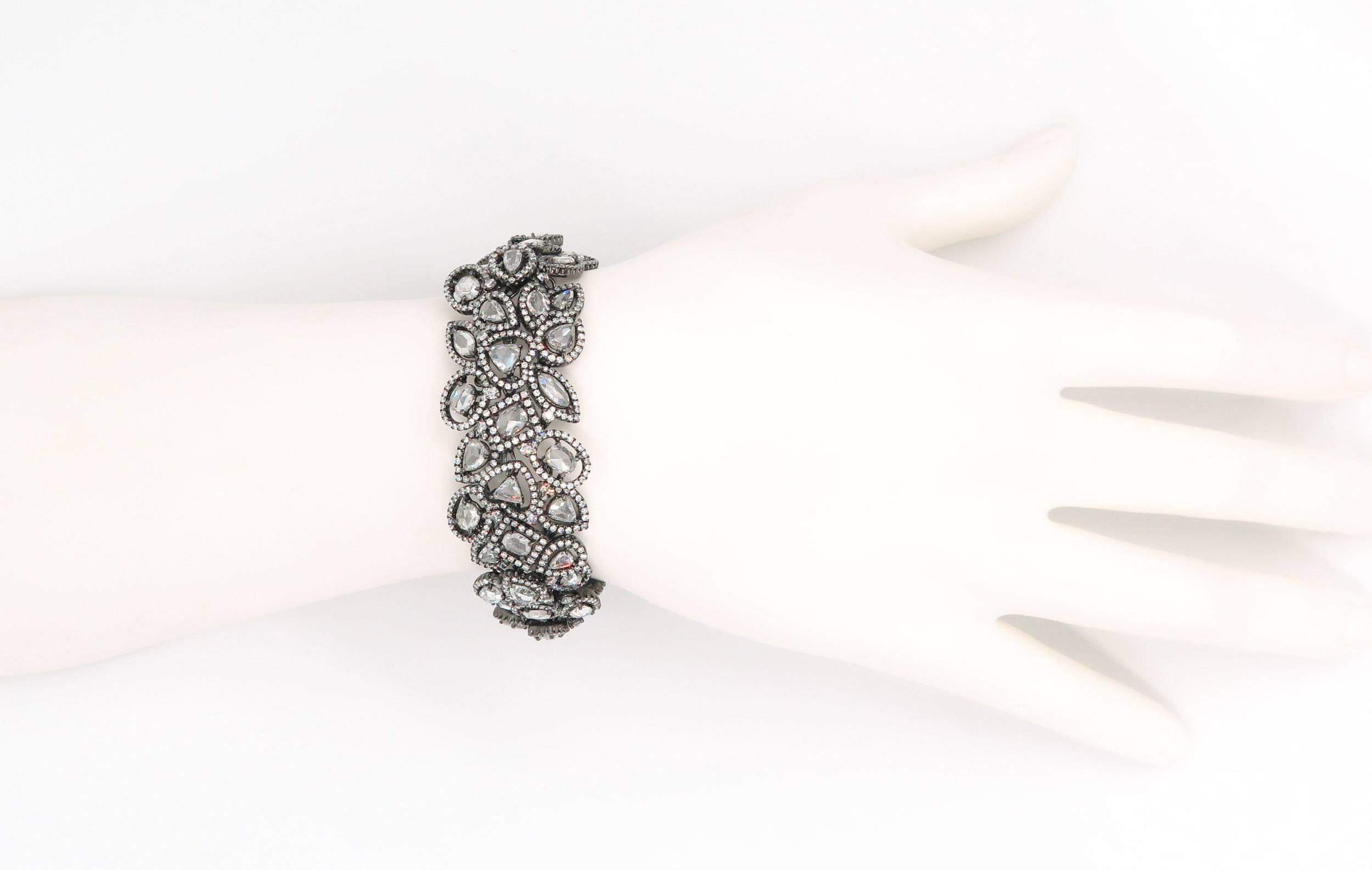 Multishaped Diamond White Gold Bracelet In New Condition In Greenwich, CT