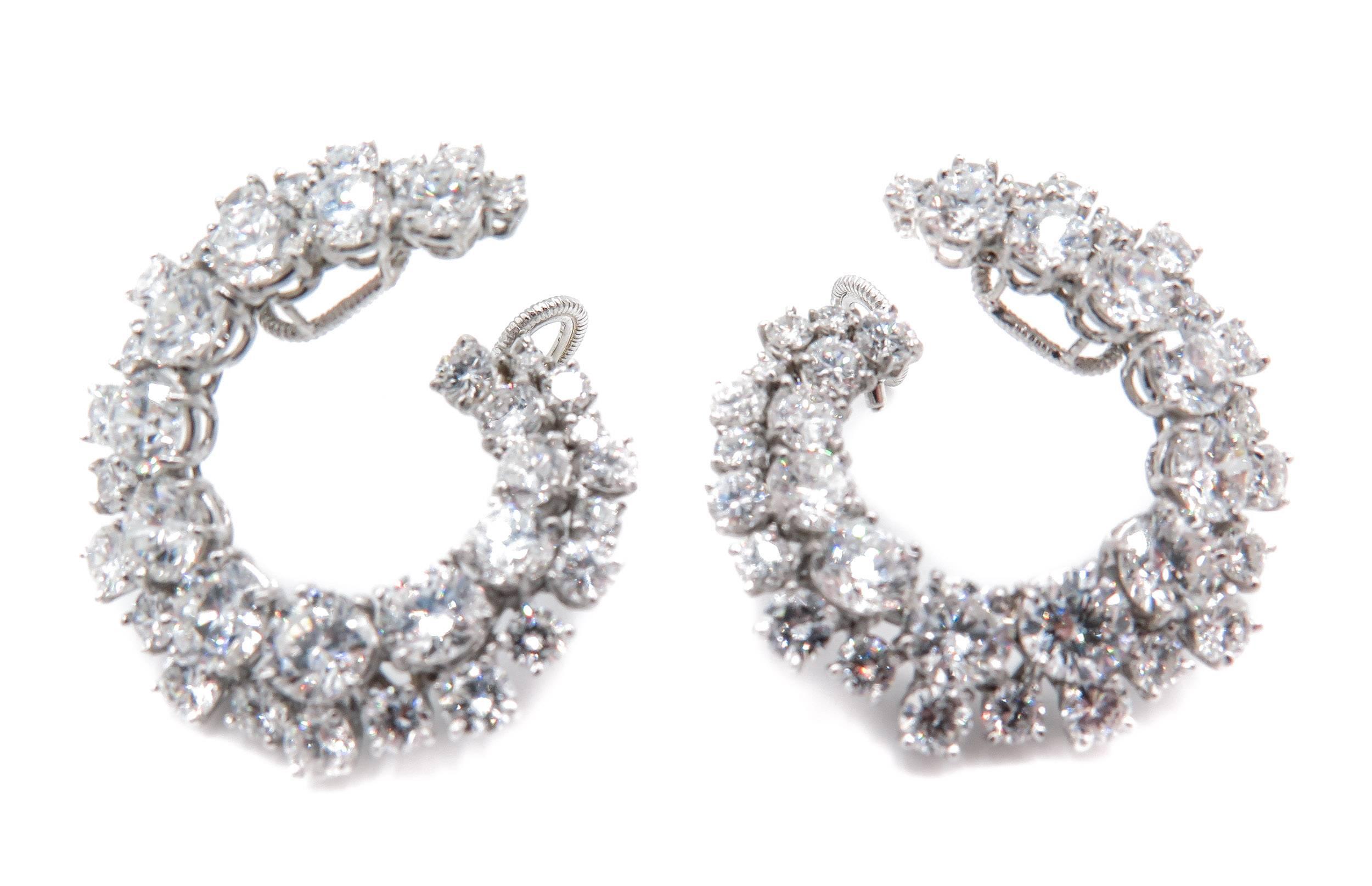 Women's Harry Winston Diamond Platinum Spiral Earrings