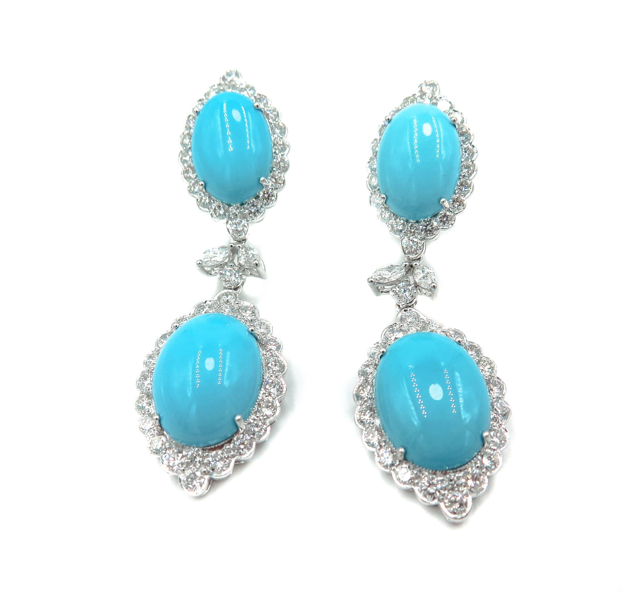 Turquoise Gold Drop Earrings 1