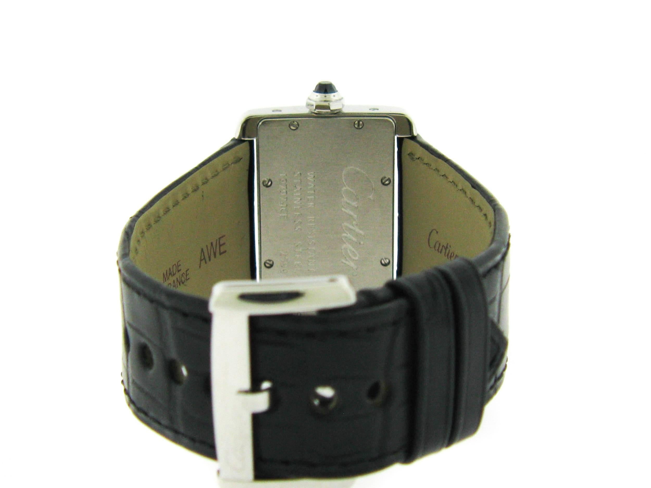 Modern Cartier Stainless Steel Tank Divan Quartz Wristwatch