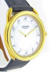 Hermes Yellow Gold Mother-of-Pearl Arseau Quartz Wristwatch