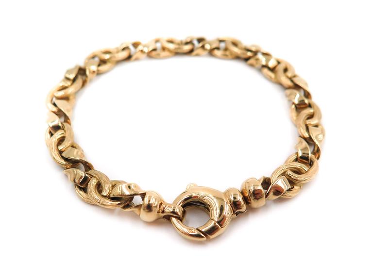 Satin and Polished Gold Bracelet For Sale at 1stDibs