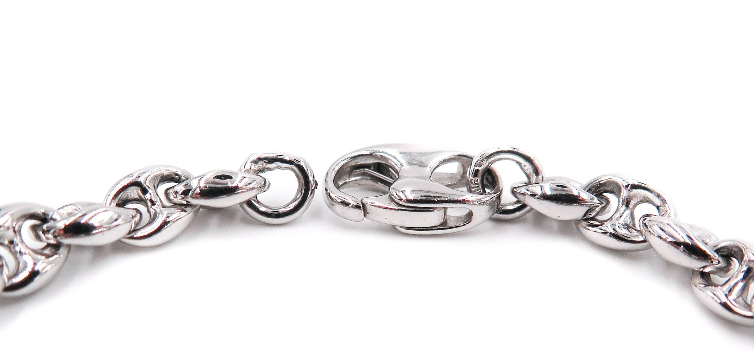 Modern White Gold Marine Link Bracelet