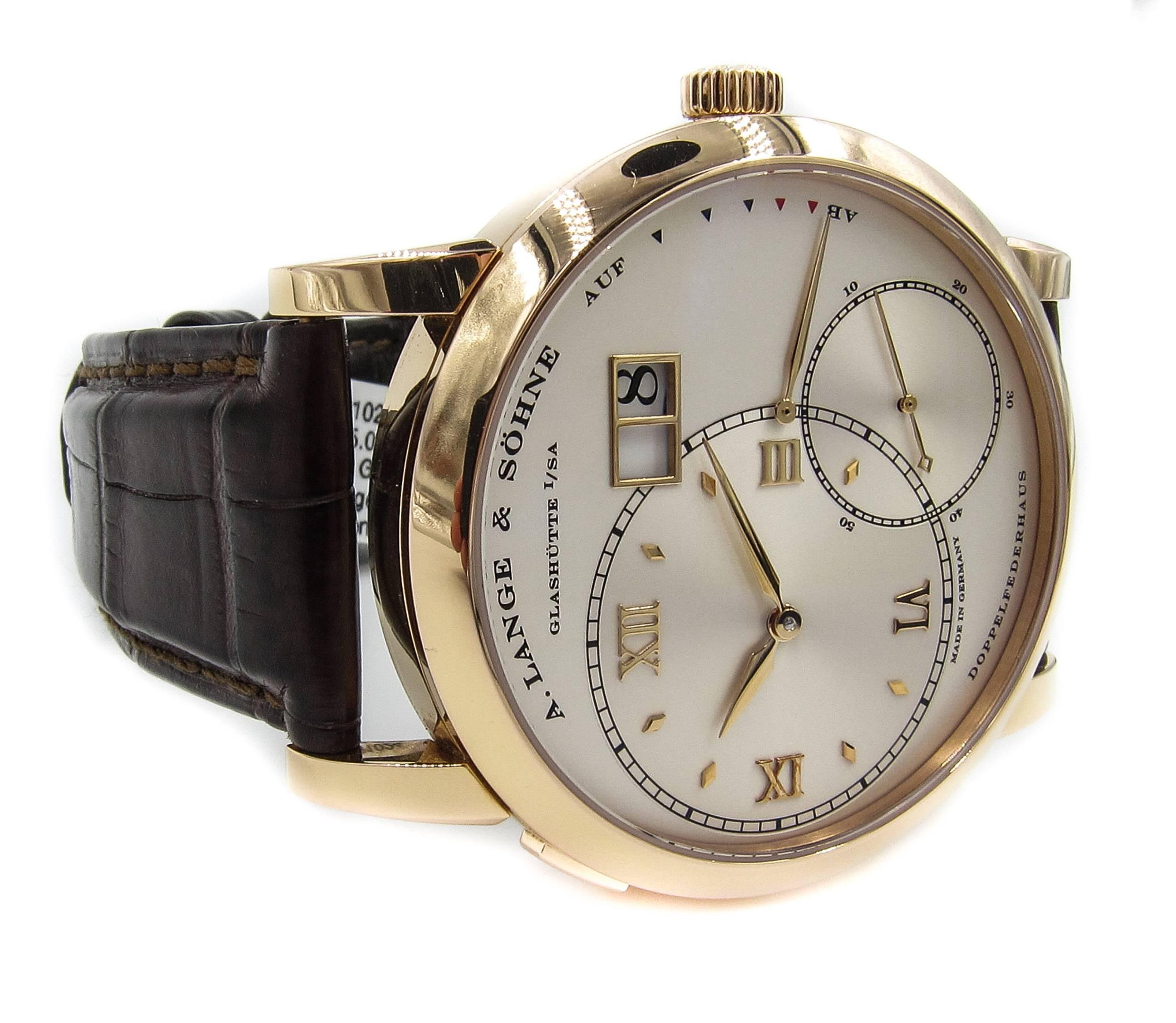 A. Lange & Söhne Rose Gold Grand Lange 1 Wristwatch In Excellent Condition In Greenwich, CT