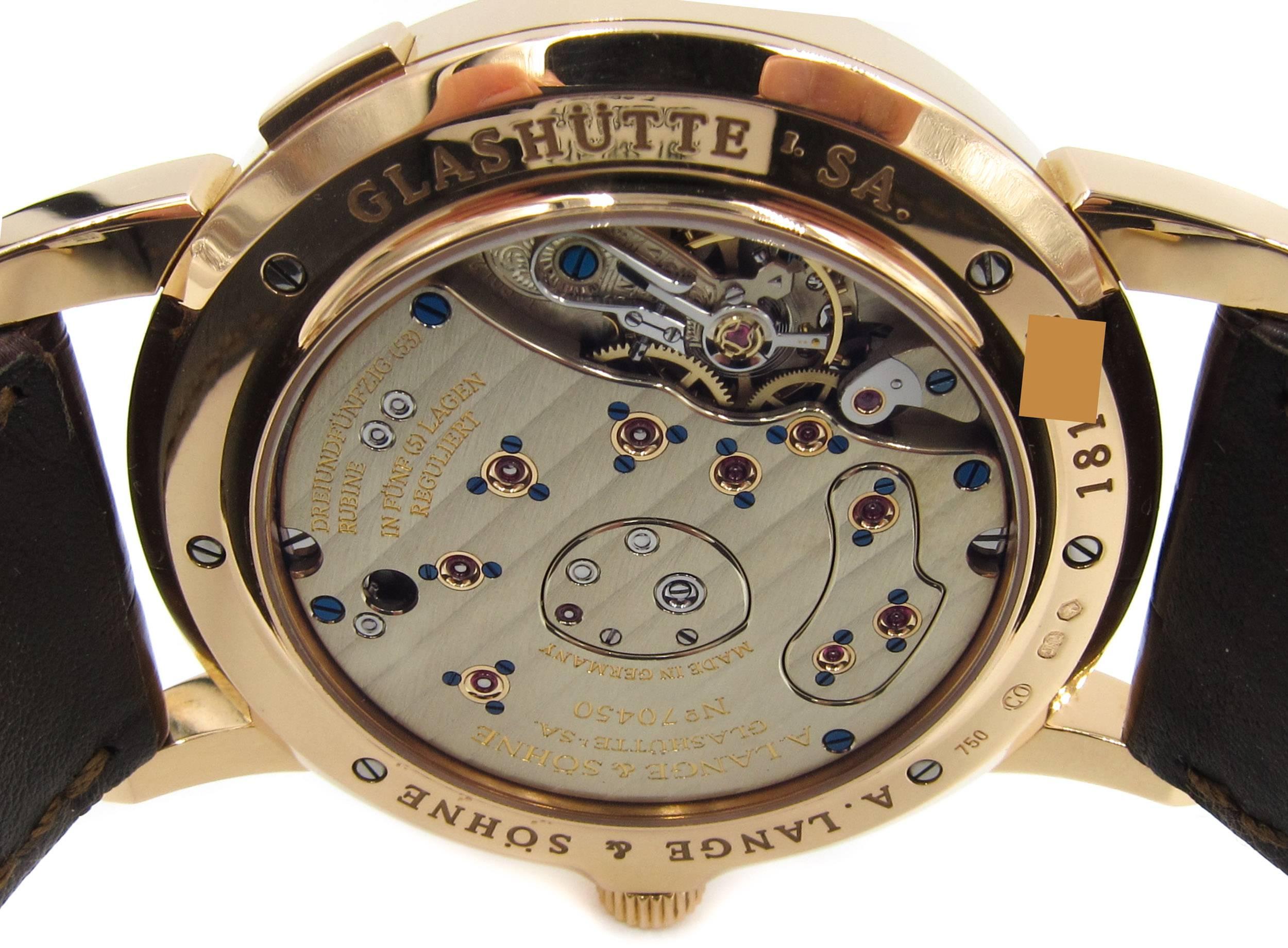 Men's A. Lange & Söhne Rose Gold Grand Lange 1 Wristwatch