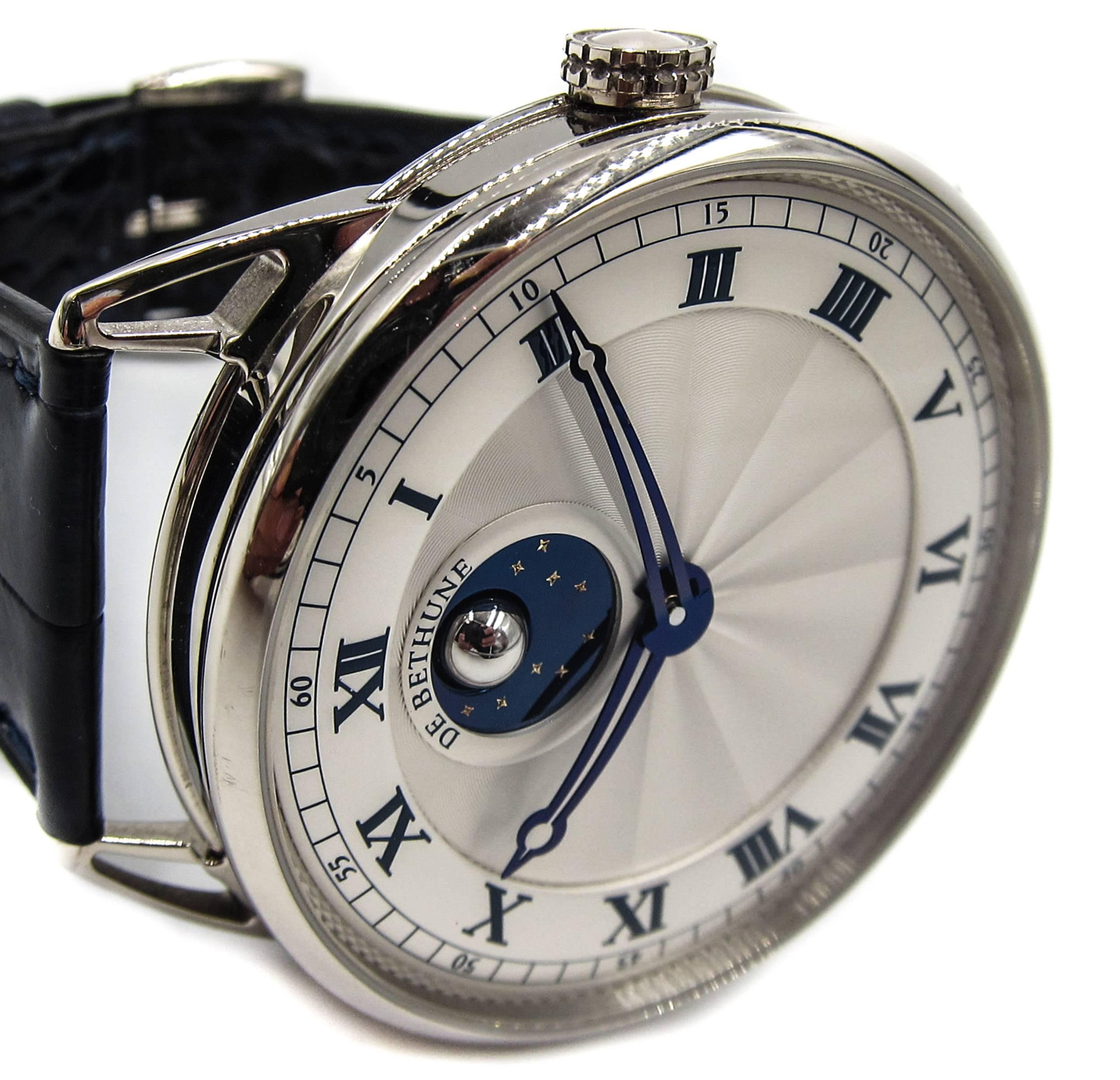 Men's De Bethune White Gold Mechanical Hand-Wound Wristwatch