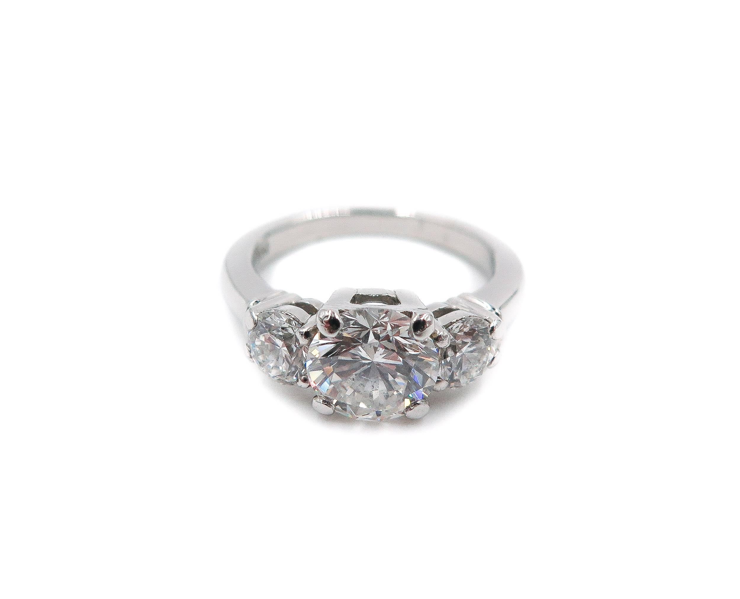 Neoclassical Diamond Platinum Engagement Ring