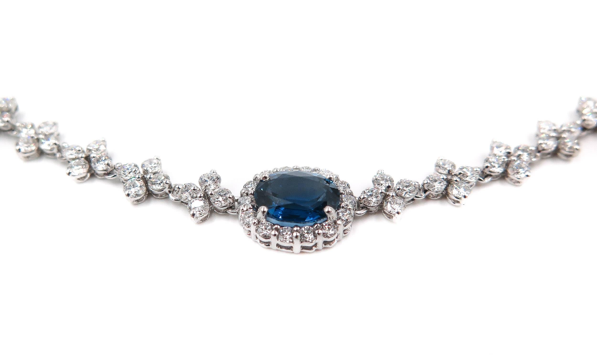 Modern Leo Pizzo Sapphire Diamond Necklace