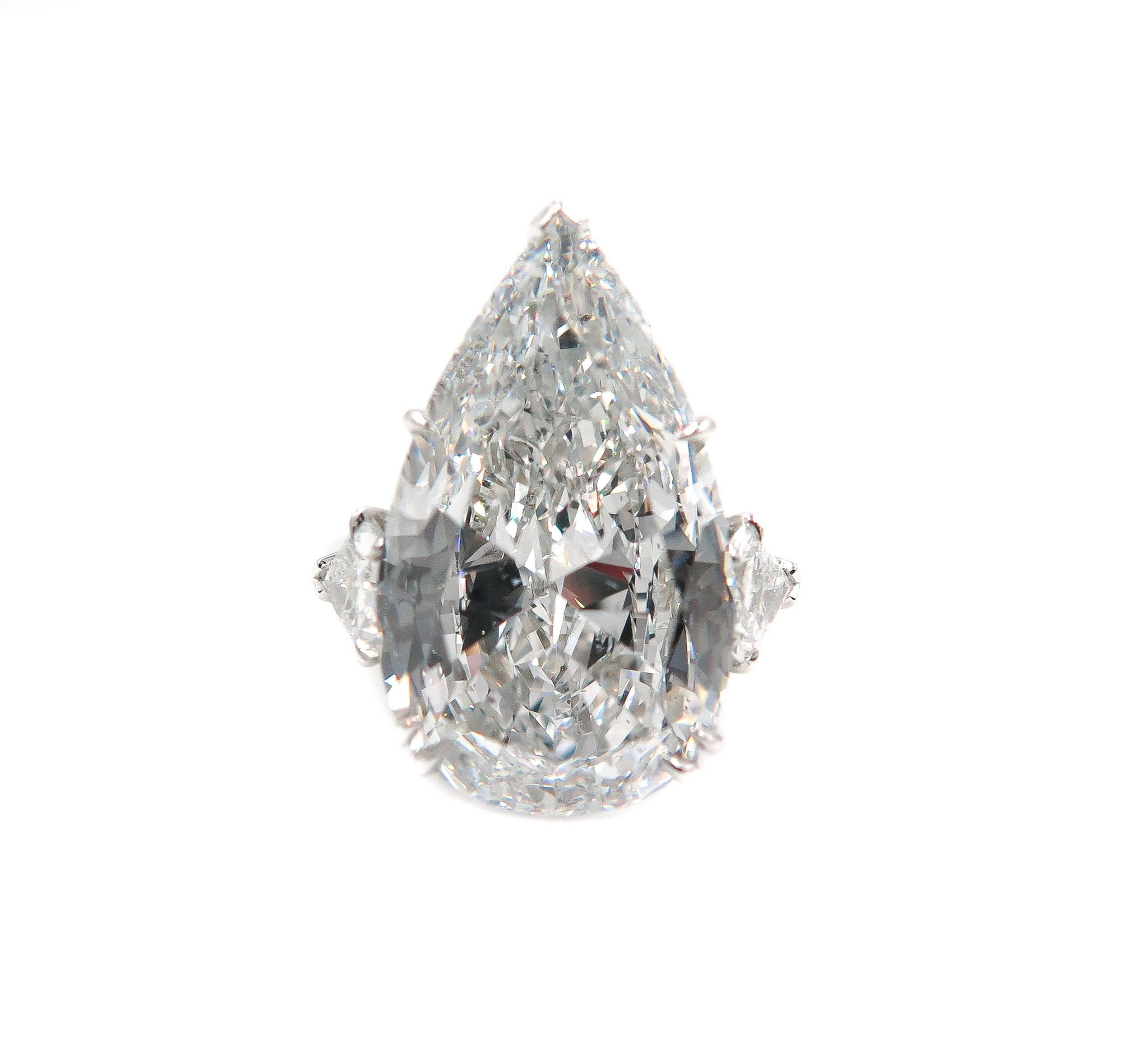 Modern GIA Certified 10.07 Pear Shaped Diamond Engagement Ring