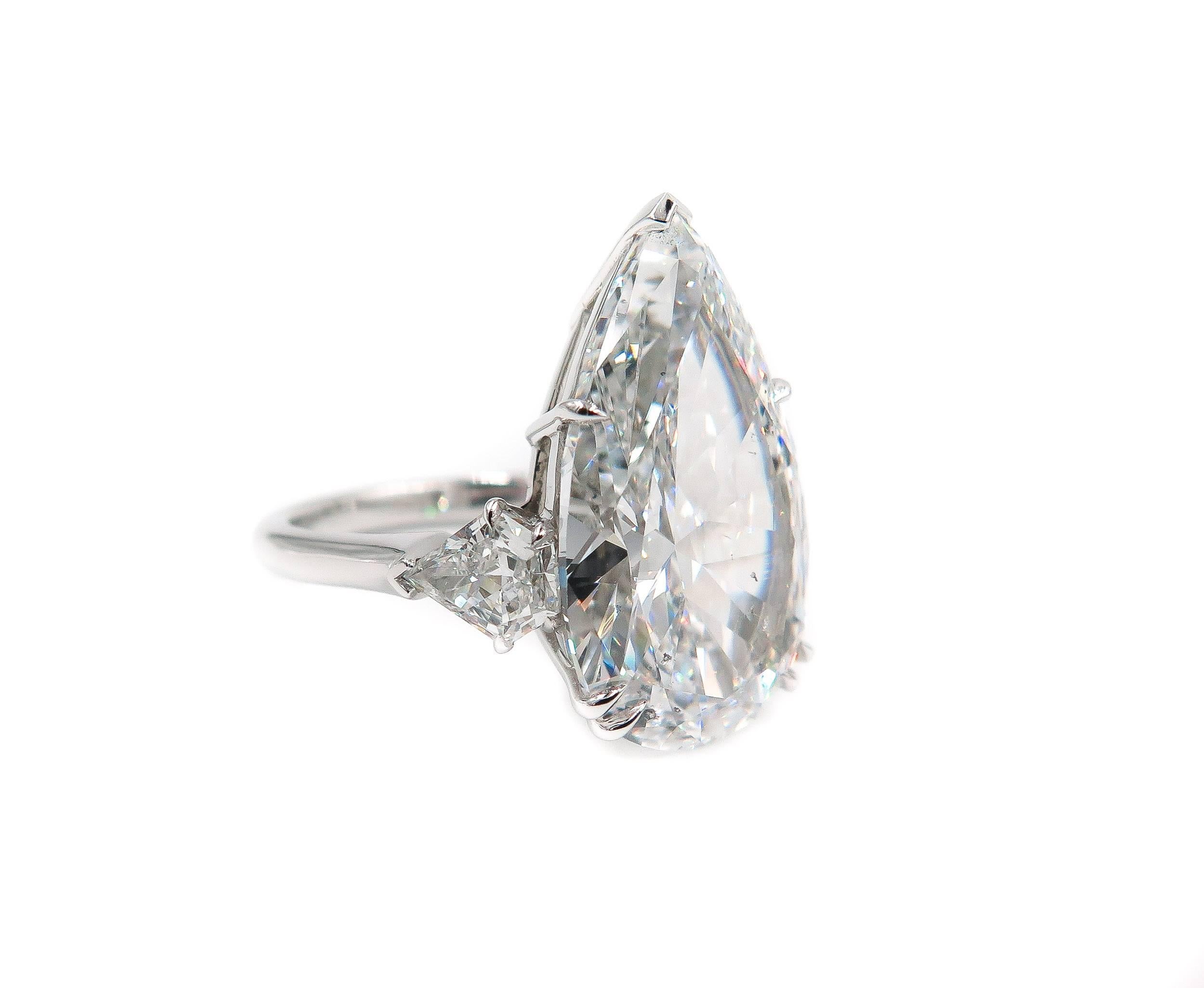 Women's GIA Certified 10.07 Pear Shaped Diamond Engagement Ring