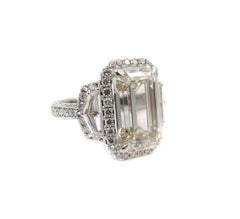 GIA Certified 10.17 Carat Emerald Cut Diamond Engagement Ring