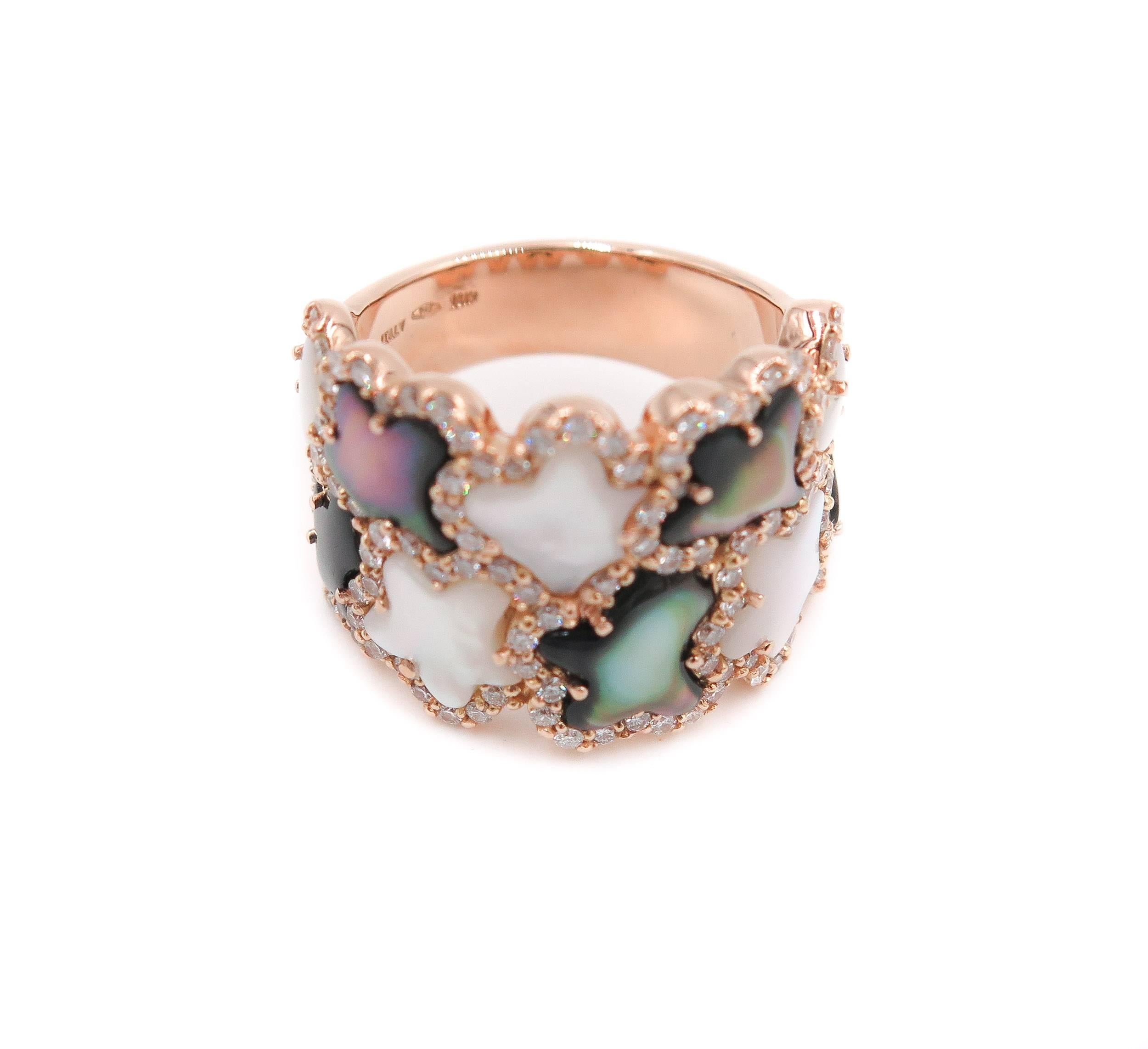 Rose Gold Mother-of-Pearl Wide Band 2