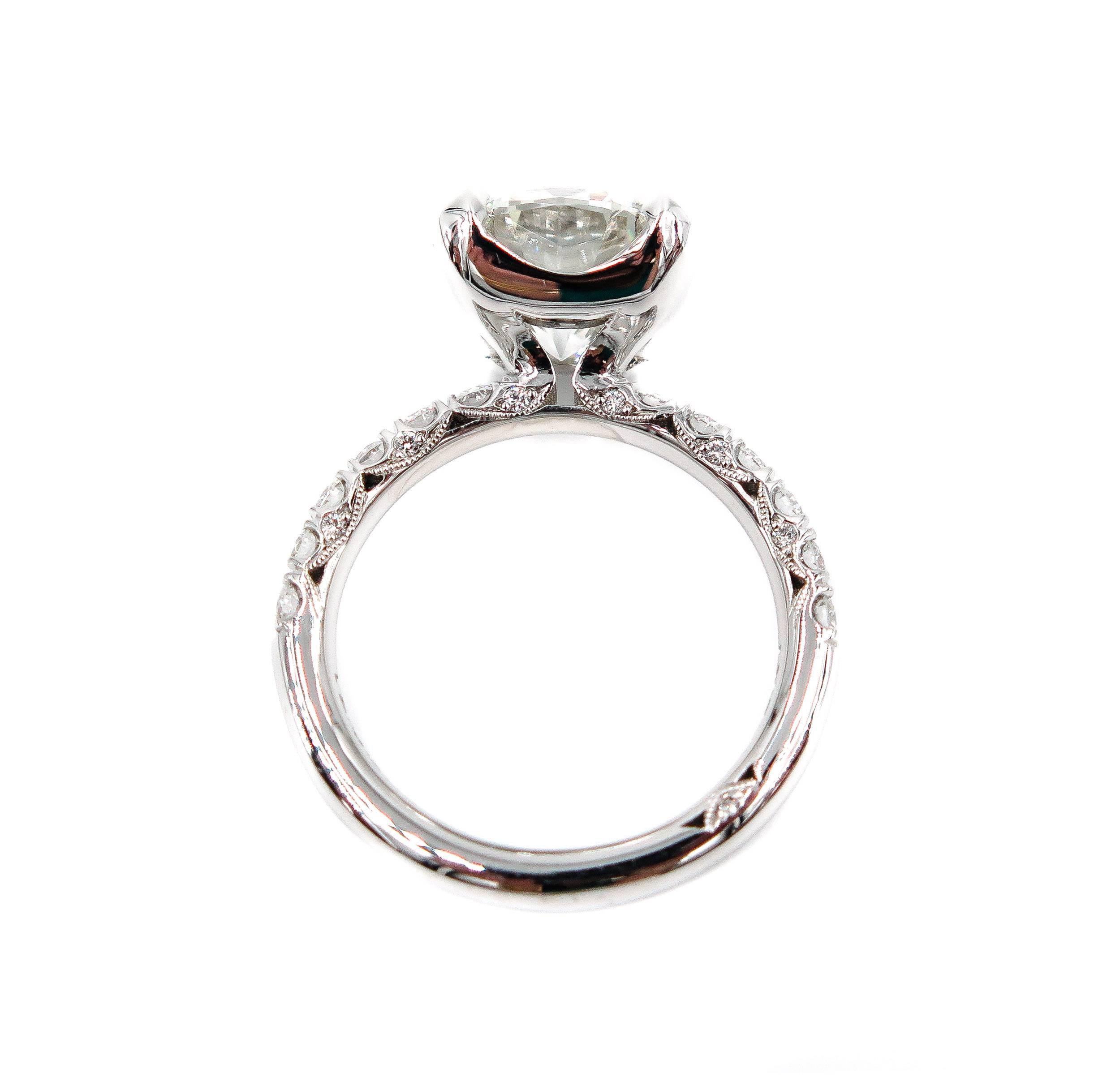 GIA Certified 4.07 Carat Round Diamond Engagement Ring 1