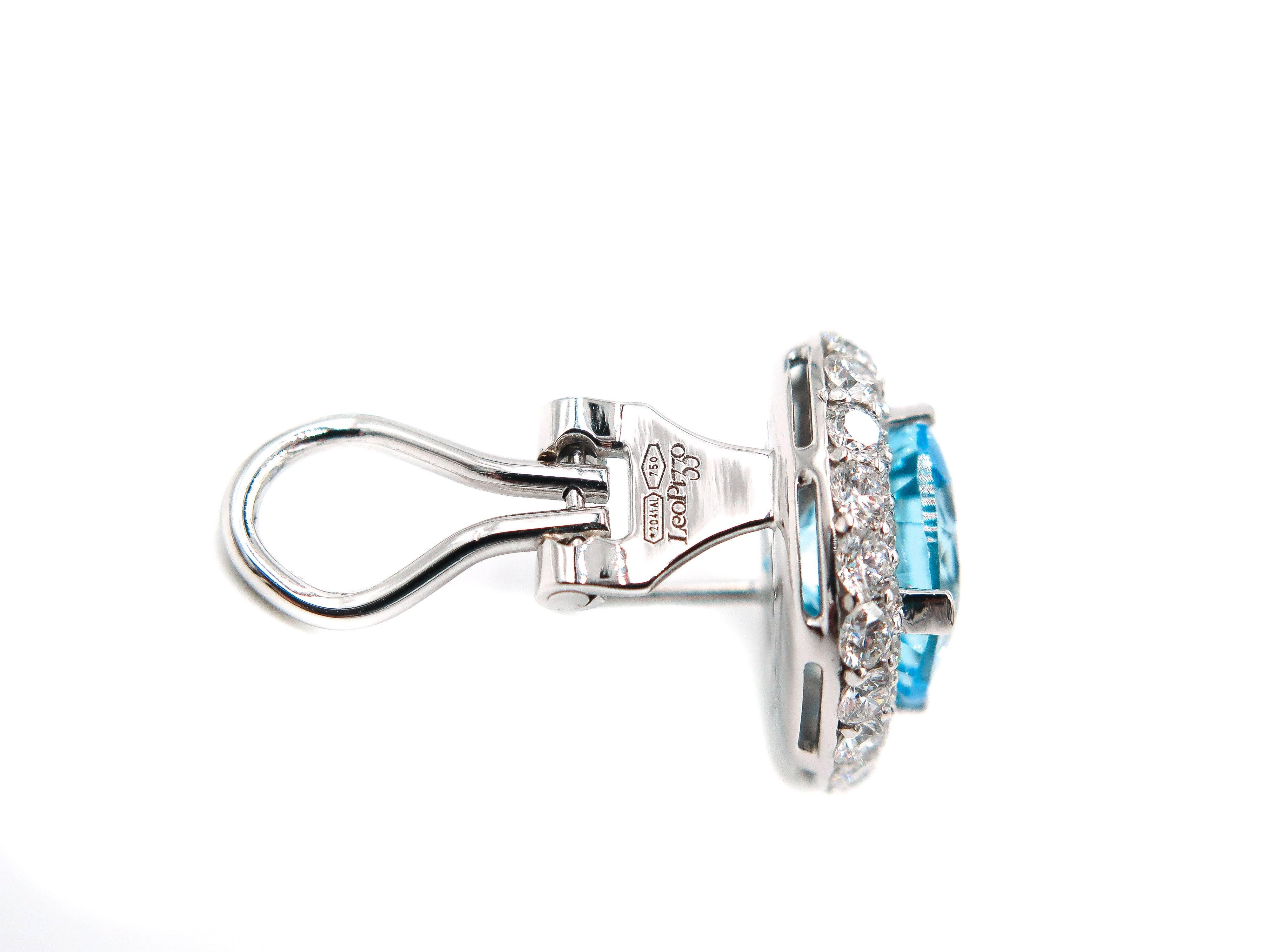 Women's Blue Topaz and Diamond Earrings
