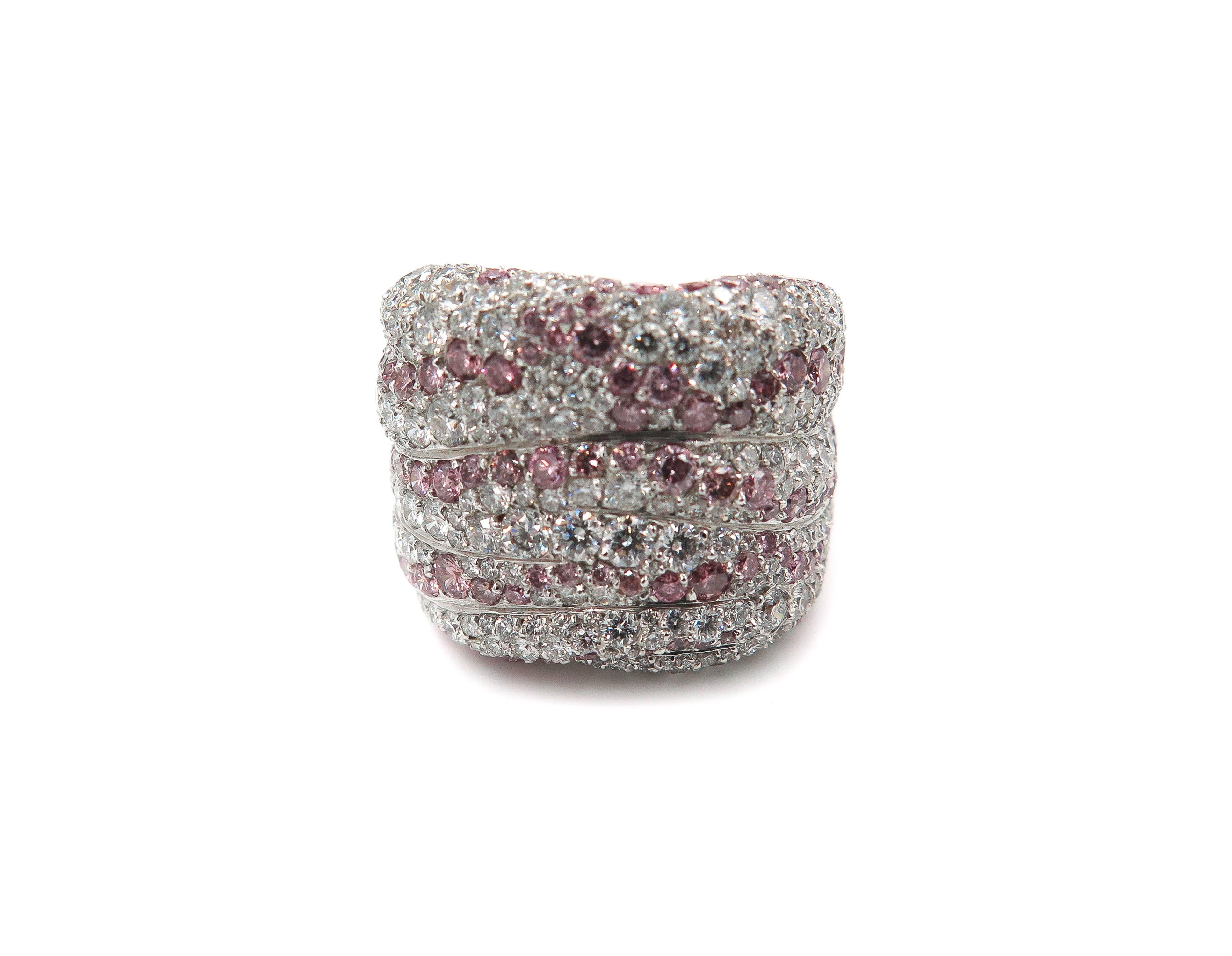 Modern Faberge Passion Rose Diamond Pave Band In New Condition In Greenwich, CT
