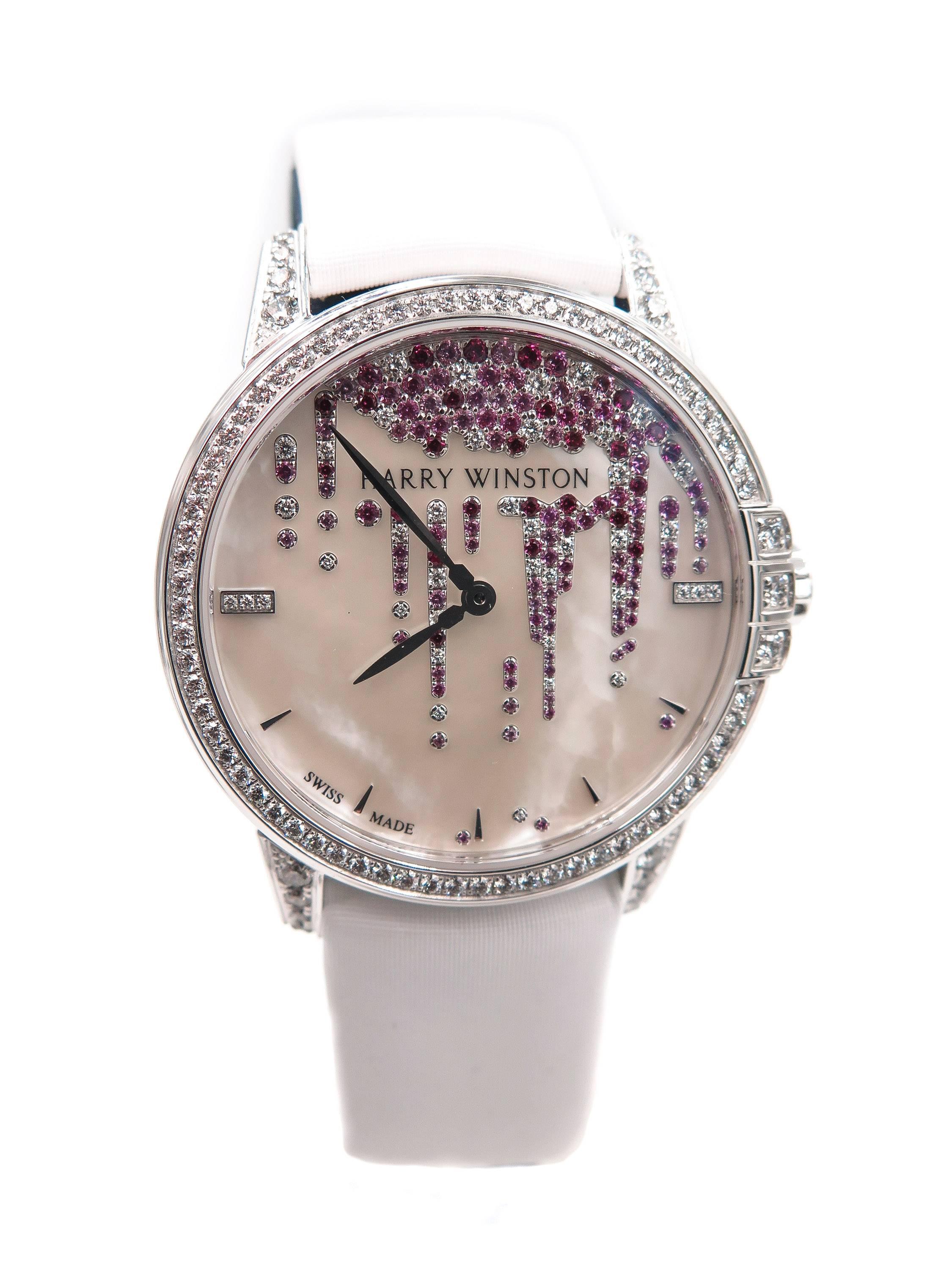 Women's Harry Winston Ladies White Gold Midnight Diamond Stalactites Auto Wristwatch