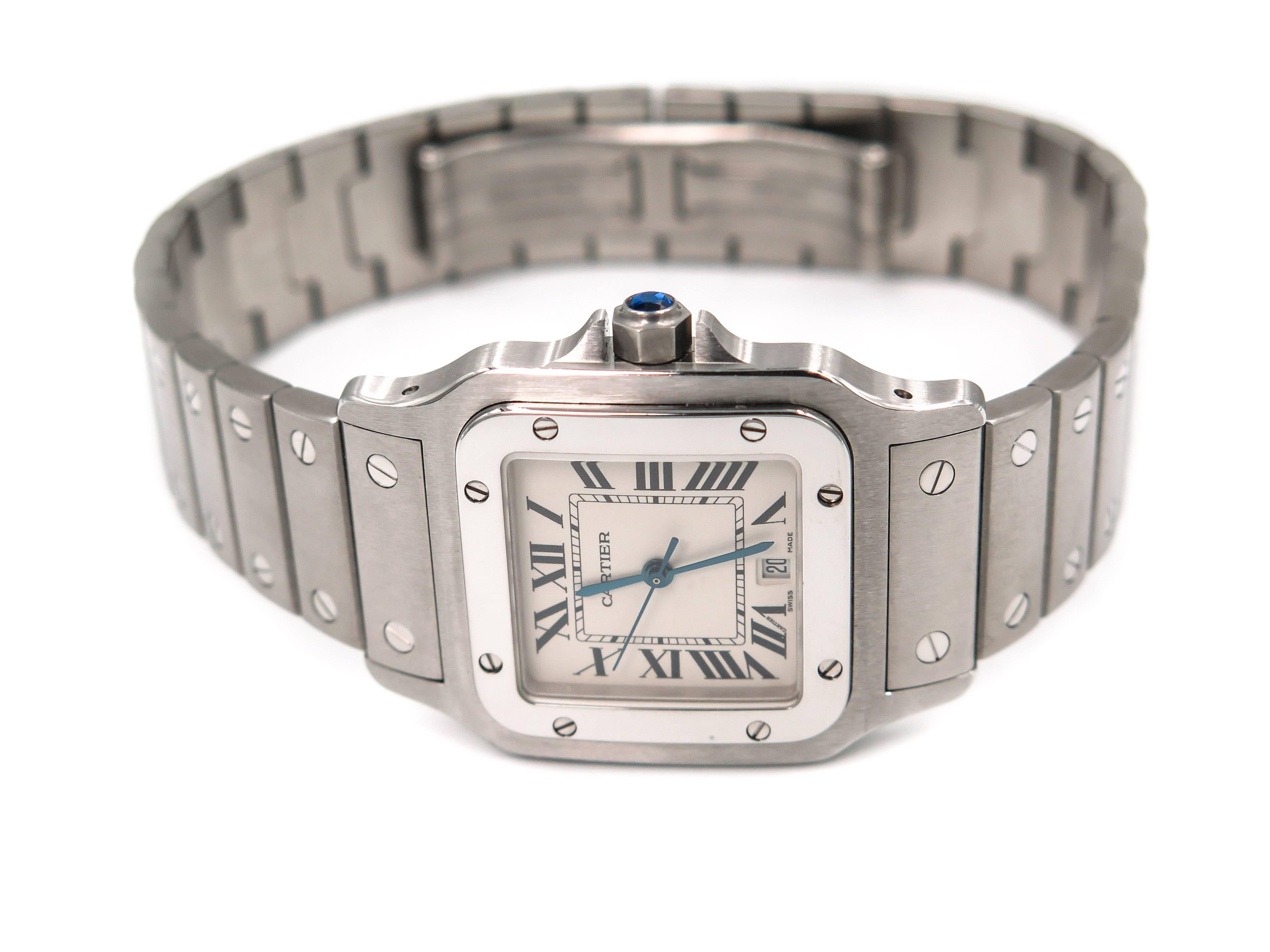 Cartier Ladies Stainless Steel Santos de Galbee Quartz Wristwatch 2