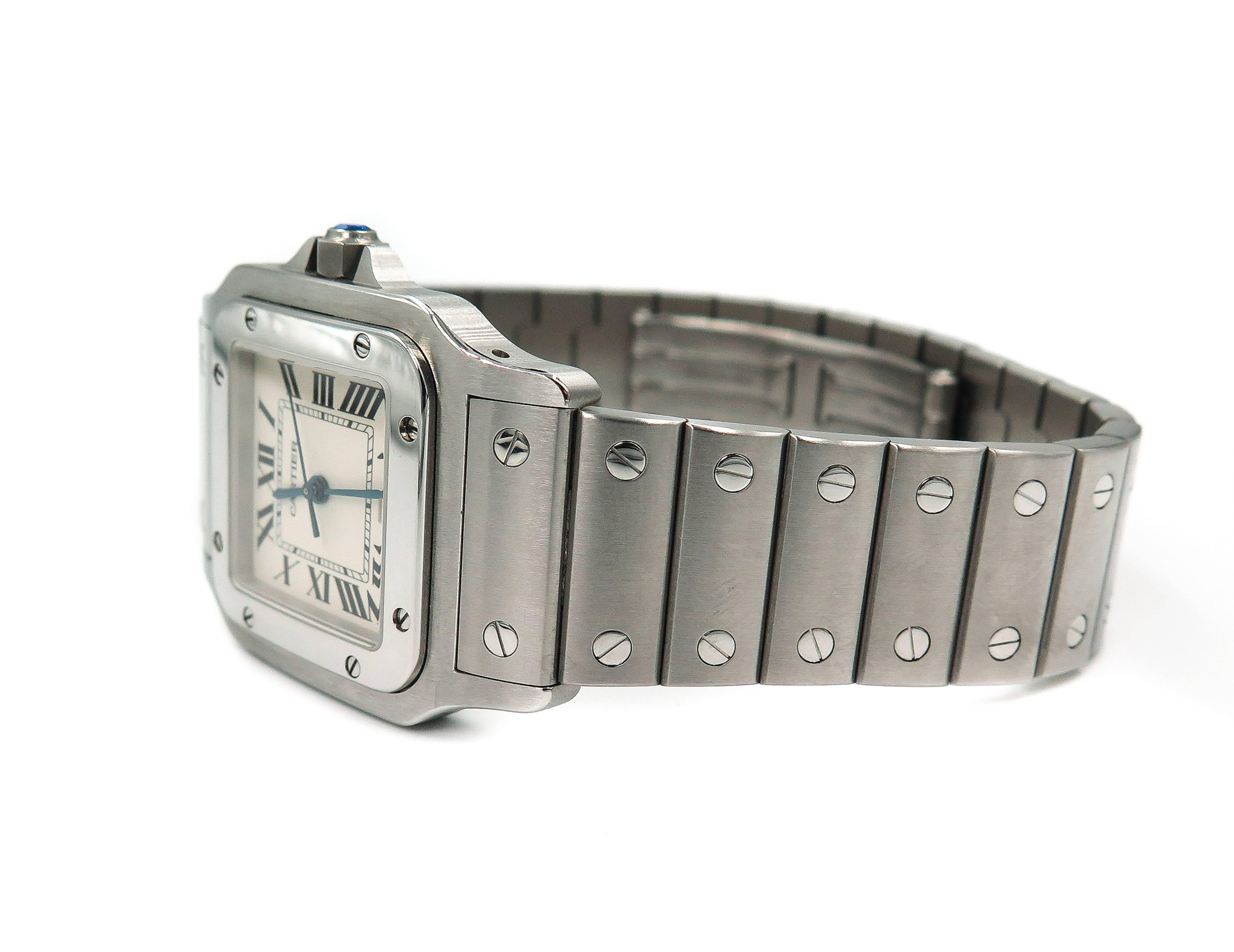 Cartier Ladies Stainless Steel Santos de Galbee Quartz Wristwatch In New Condition In Greenwich, CT