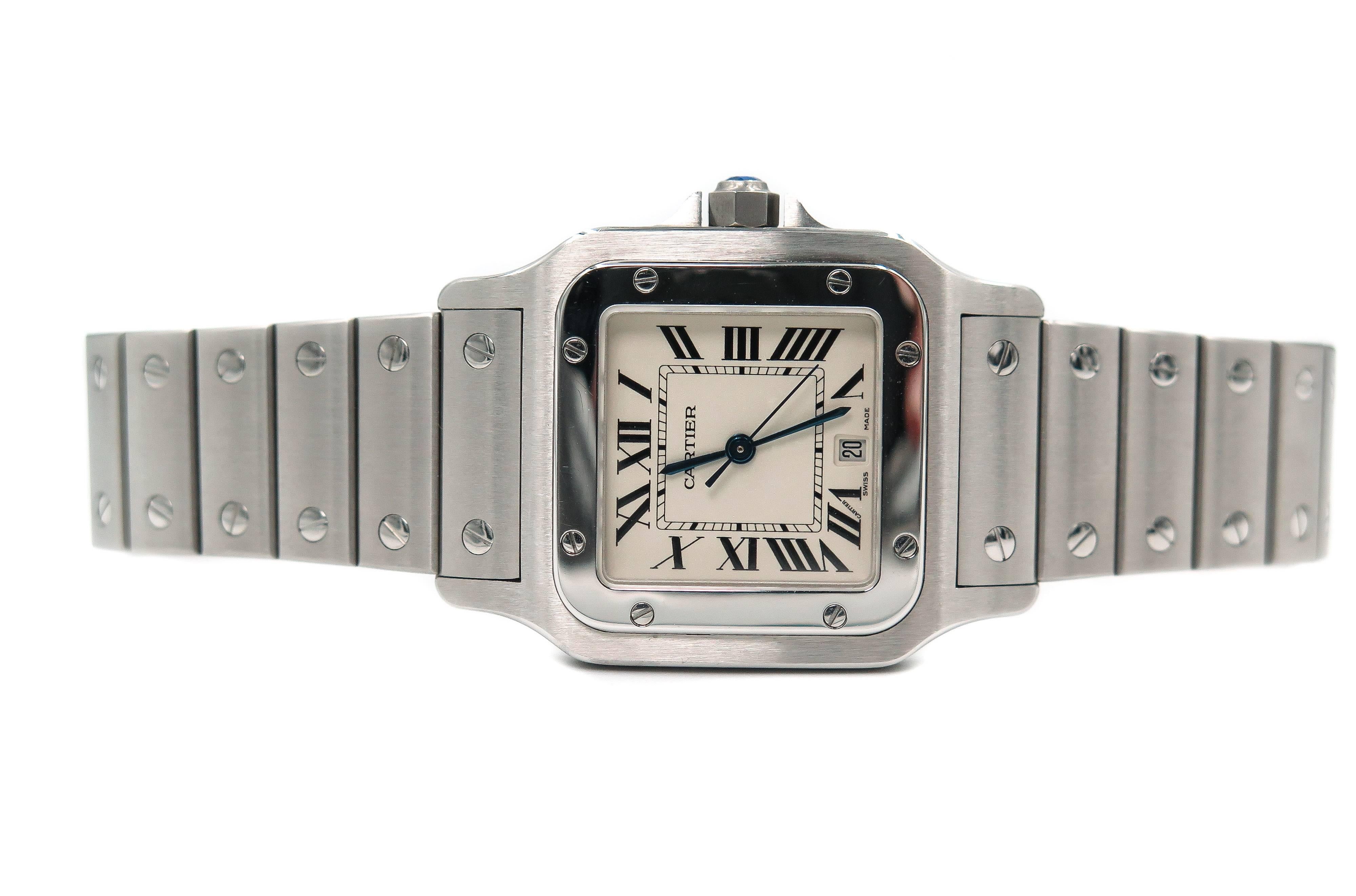 Modern Cartier Ladies Stainless Steel Santos de Galbee Quartz Wristwatch