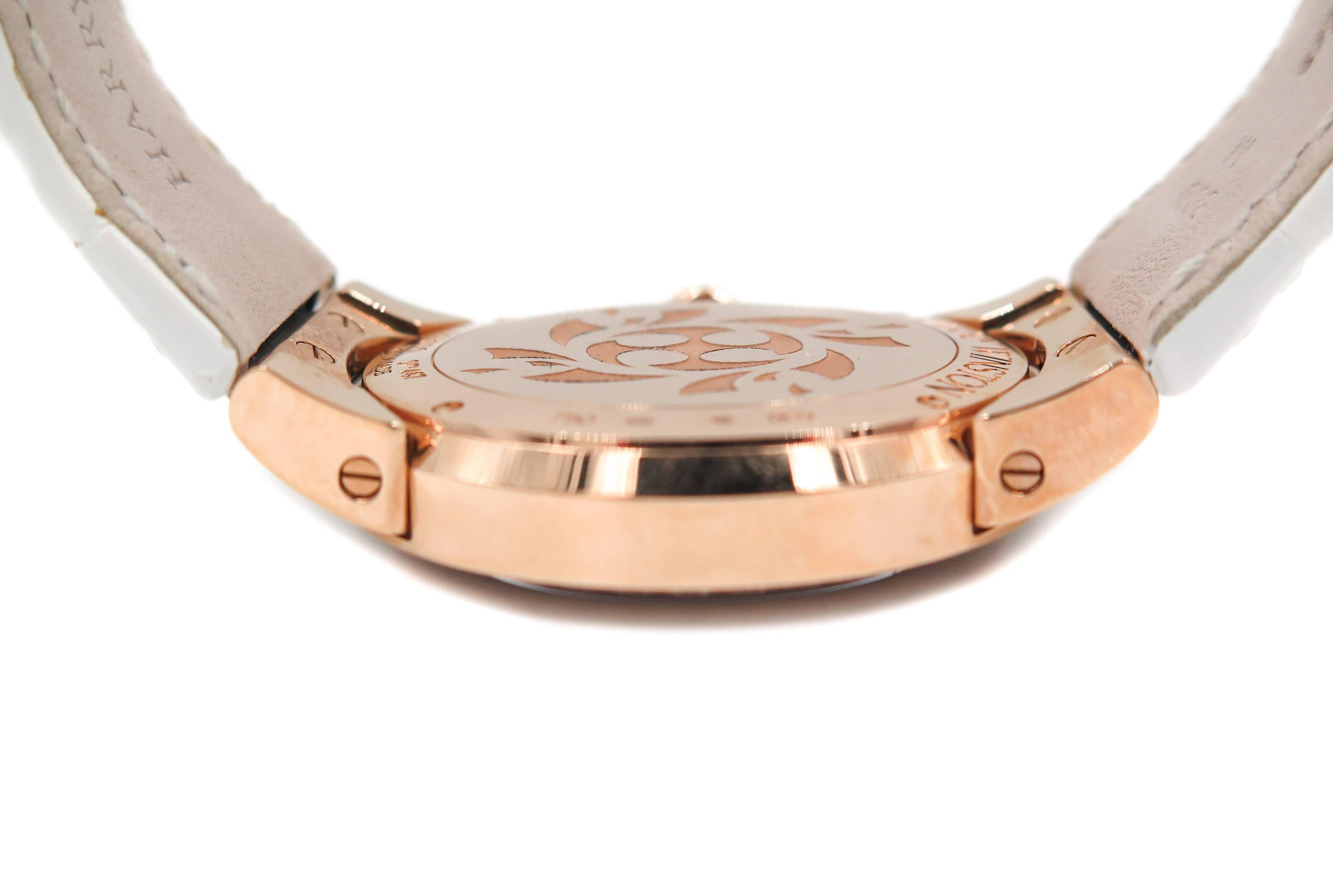 Harry Winston Ladies Rose Gold Ocean Quartz Wristwatch 1