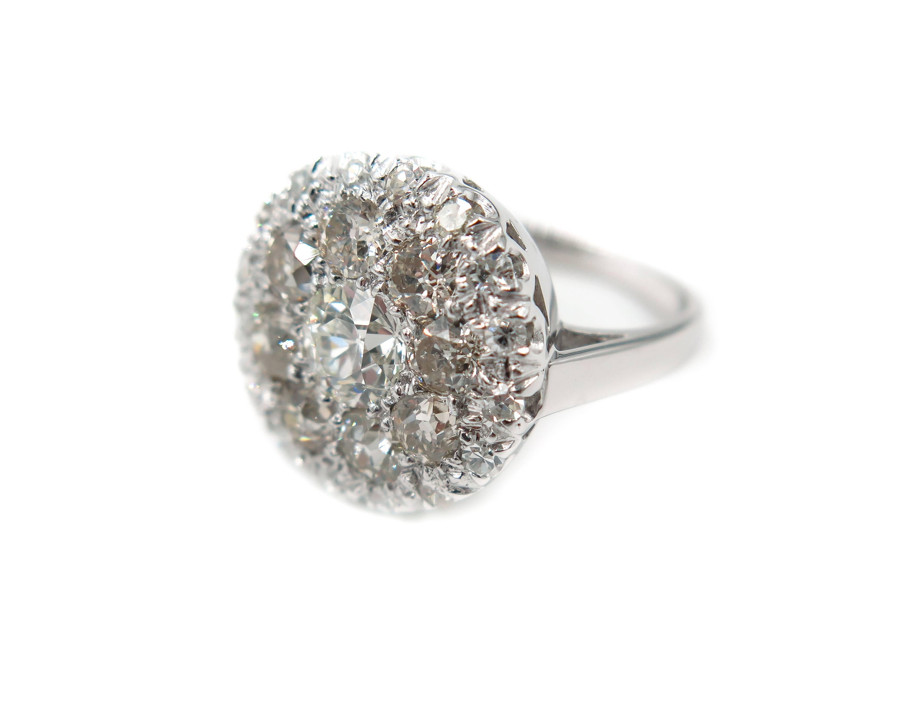 diamond cluster cocktail ring for sale