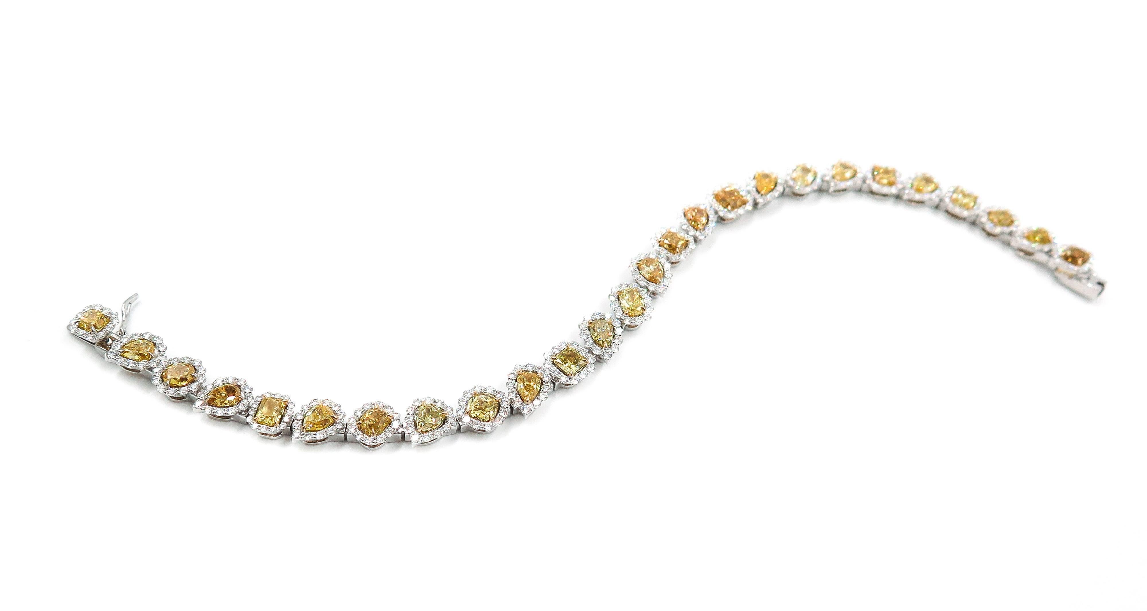 Today, as well as in the past, few are the designers that can develop and produce a bracelet of this caliber in house. 
Starting from the careful selection of gorgeous yellow diamonds, the extraordinary ability to combine colors, manual techniques