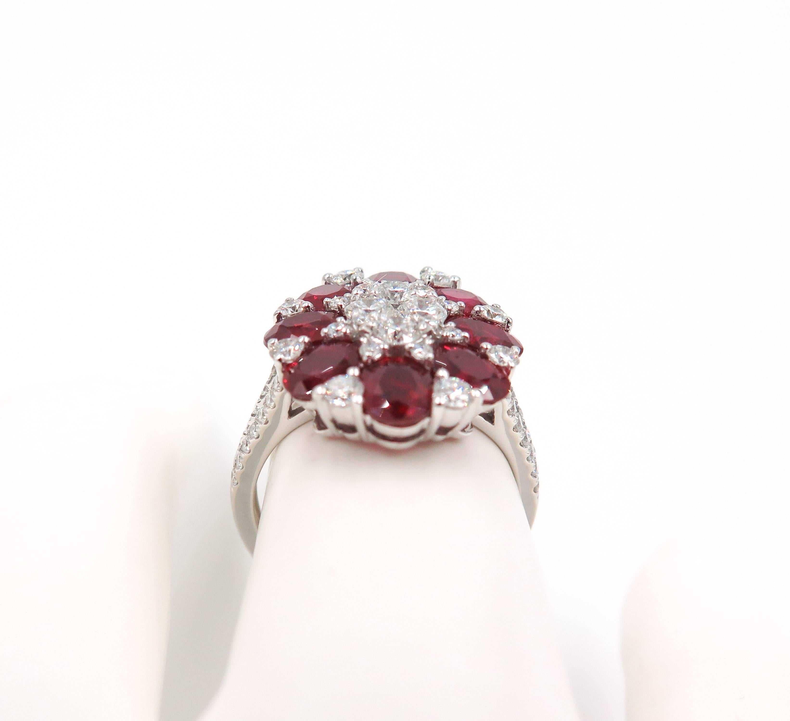 Ruby and Diamond White Gold Ring 4