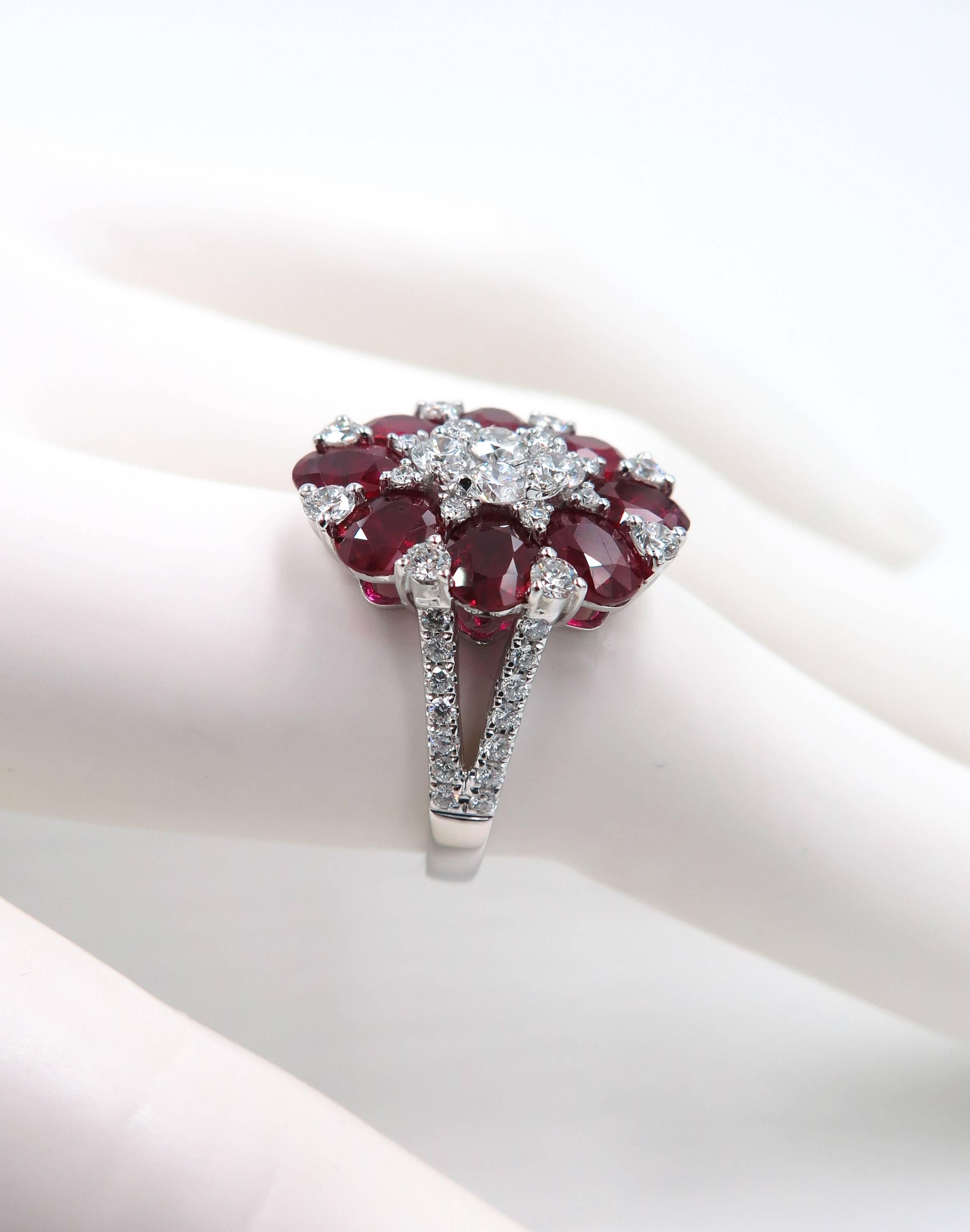 Ruby and Diamond White Gold Ring 3