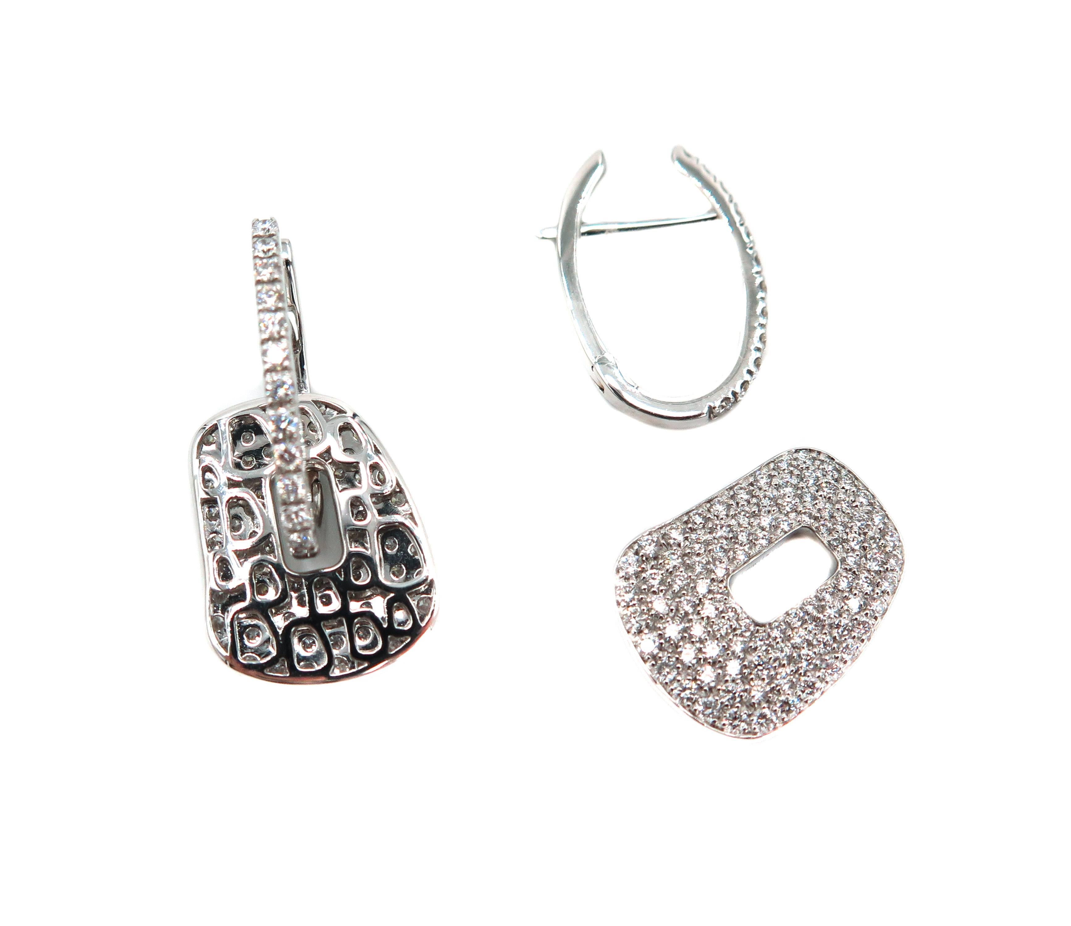 Modern Diamond Pave Puzzle Earrings