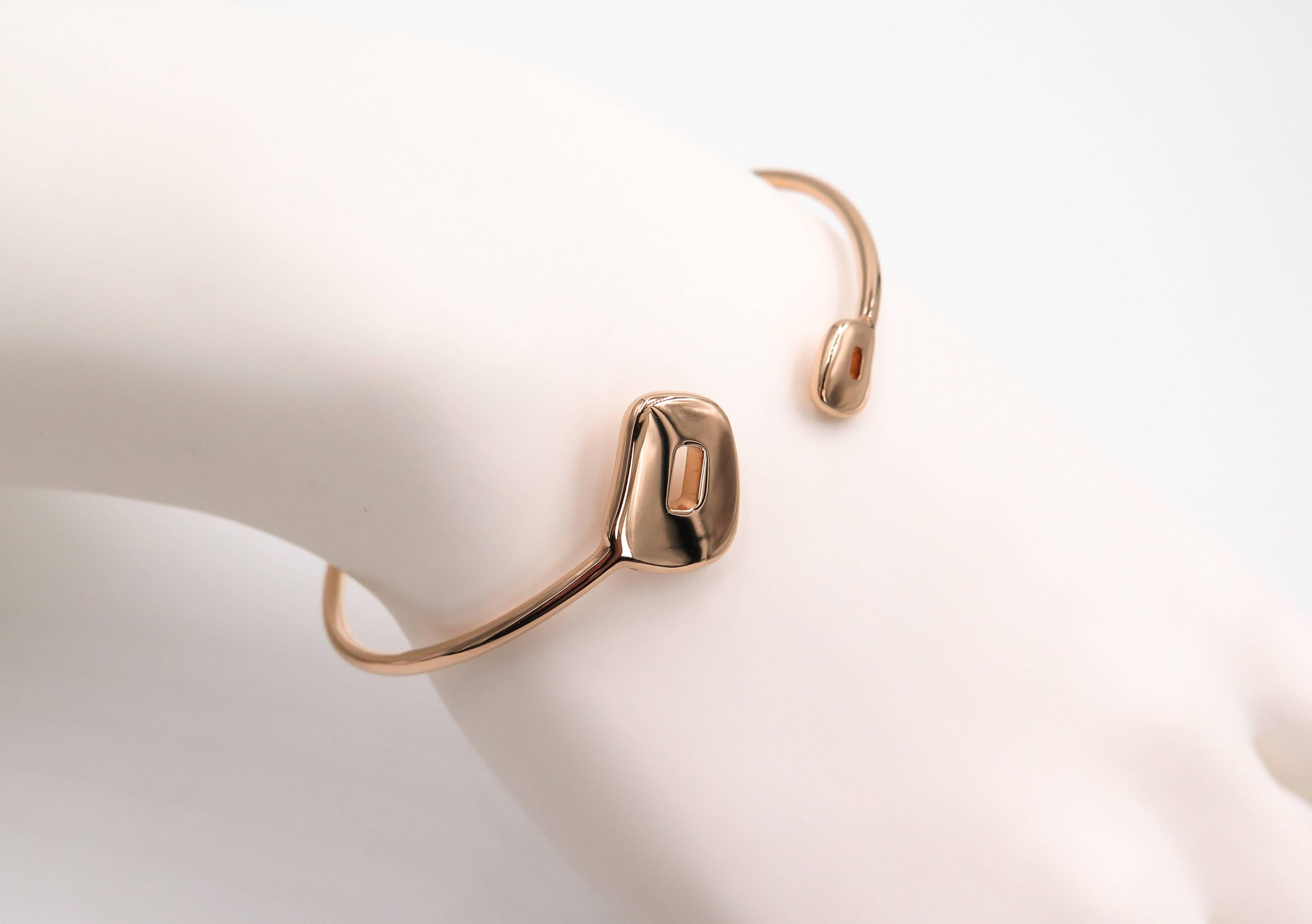 Puzzle Rose Gold Bangle Bracelet by Mattioli In New Condition In Greenwich, CT