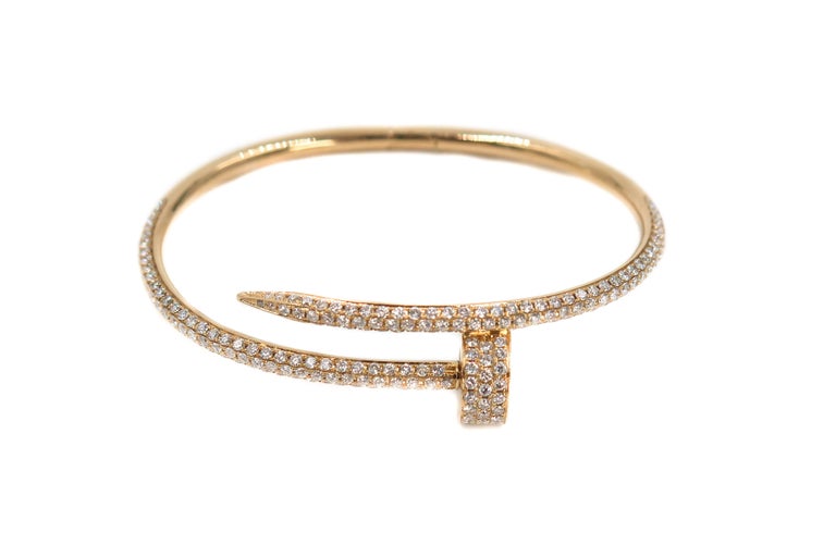 Cartier Juste un Clou Rose Gold Pave Diamond Bracelet at 1stDibs ...