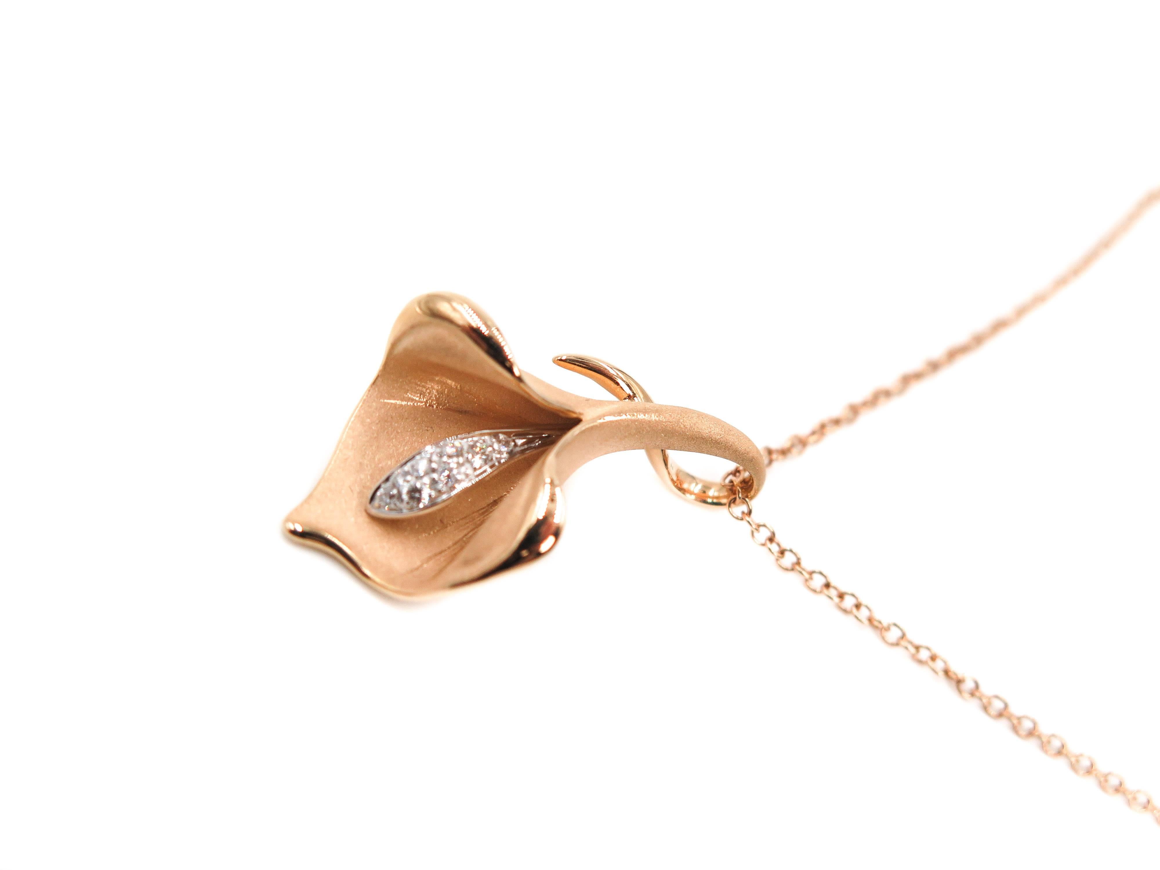 gold lily pendant
