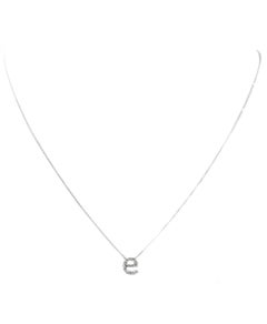 White Gold Initial "e" Pendant