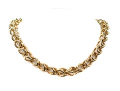 18 Karat Yellow Gold Open Link Necklace