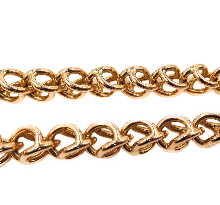 18 Karat Yellow Gold Open Link Necklace For Sale at 1stDibs