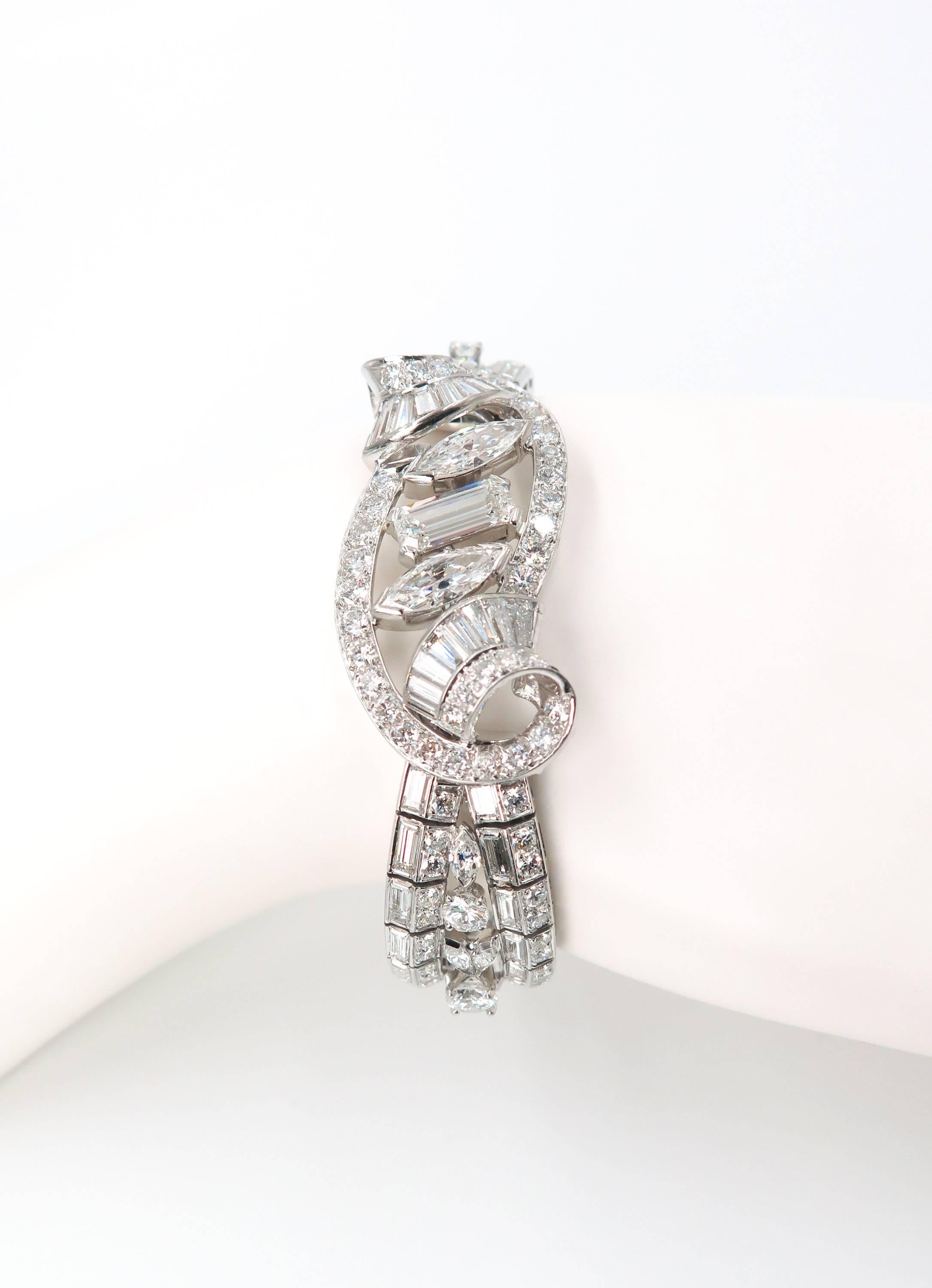 Platinum Estate Diamond Bracelet 4