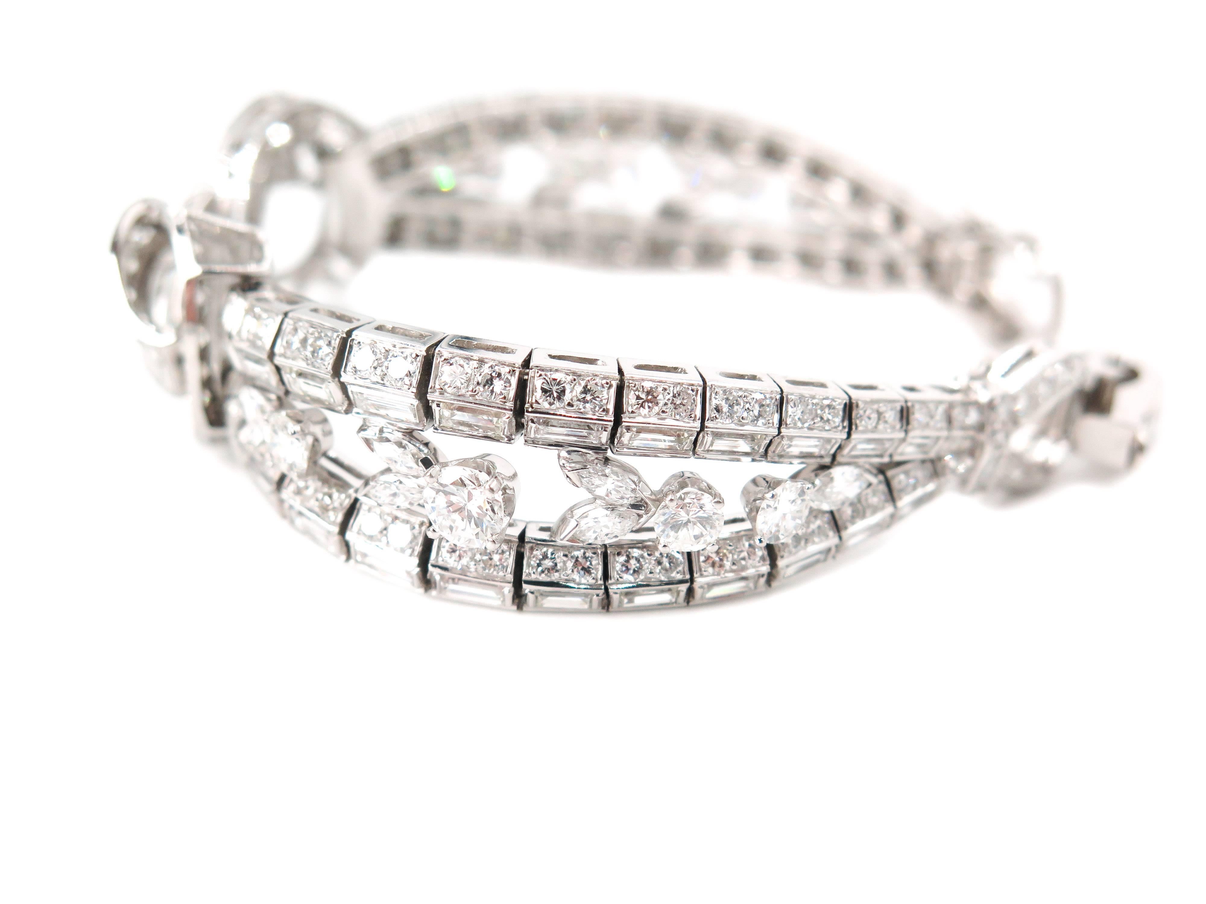 Platinum Estate Diamond Bracelet In Excellent Condition In Greenwich, CT