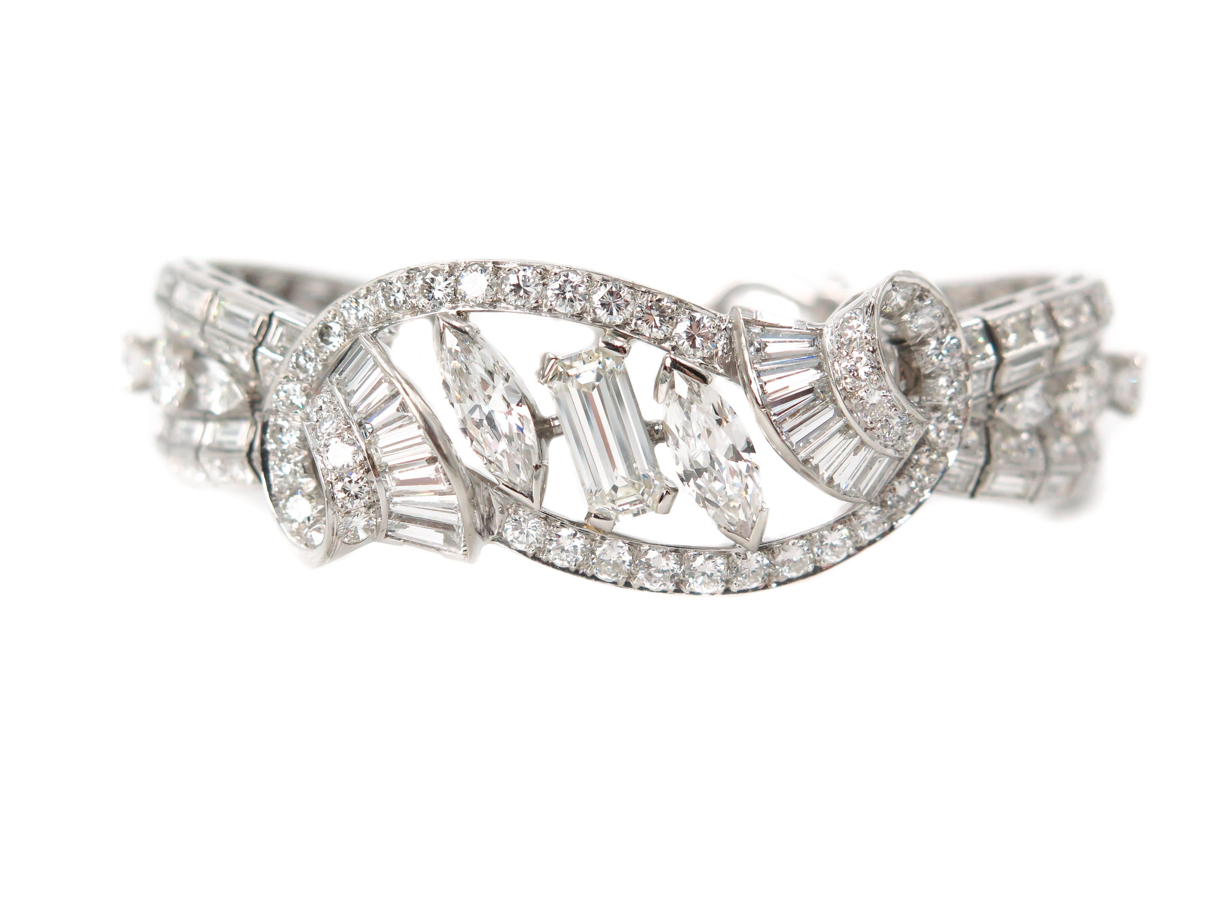 Retro Platinum Estate Diamond Bracelet