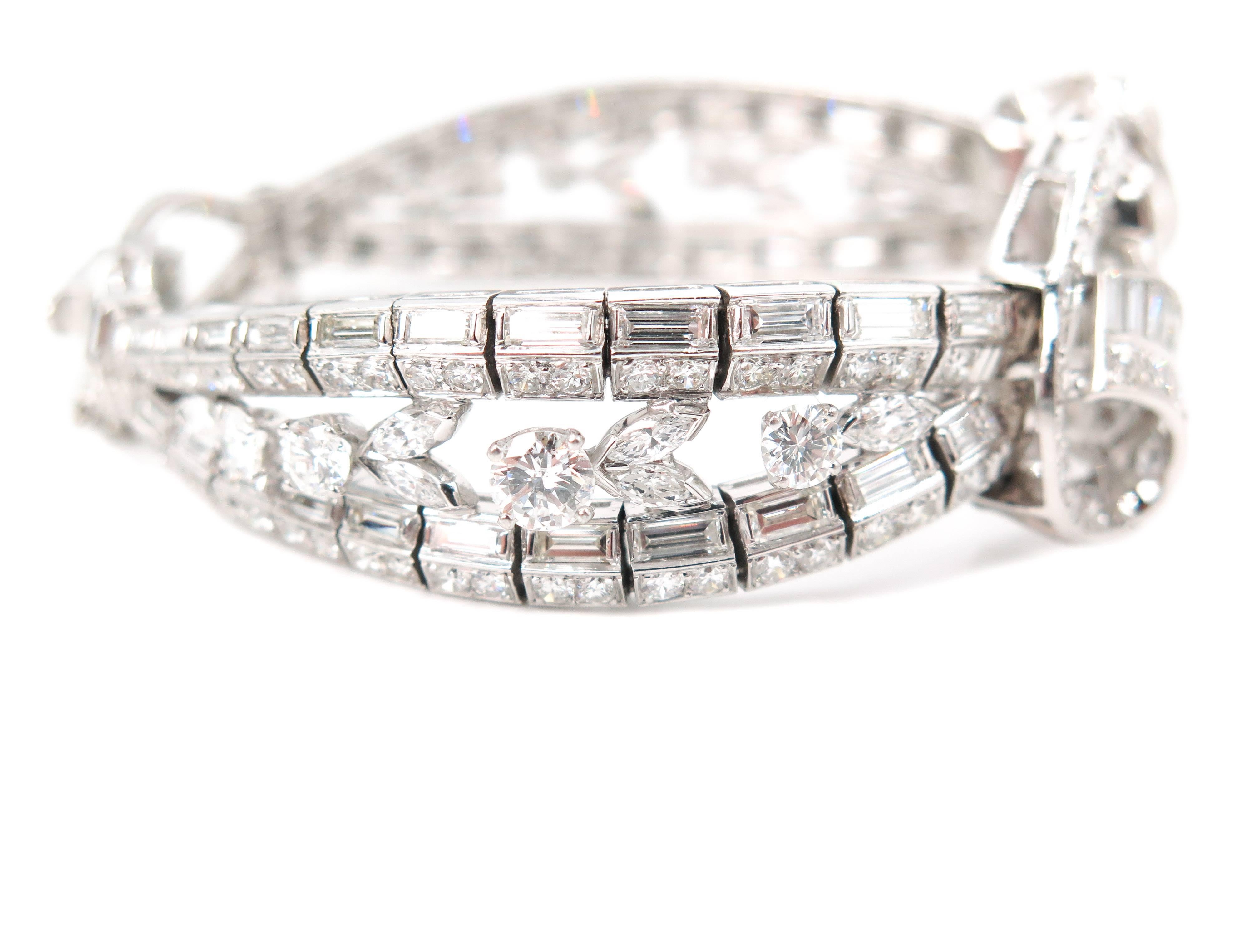 Women's Platinum Estate Diamond Bracelet